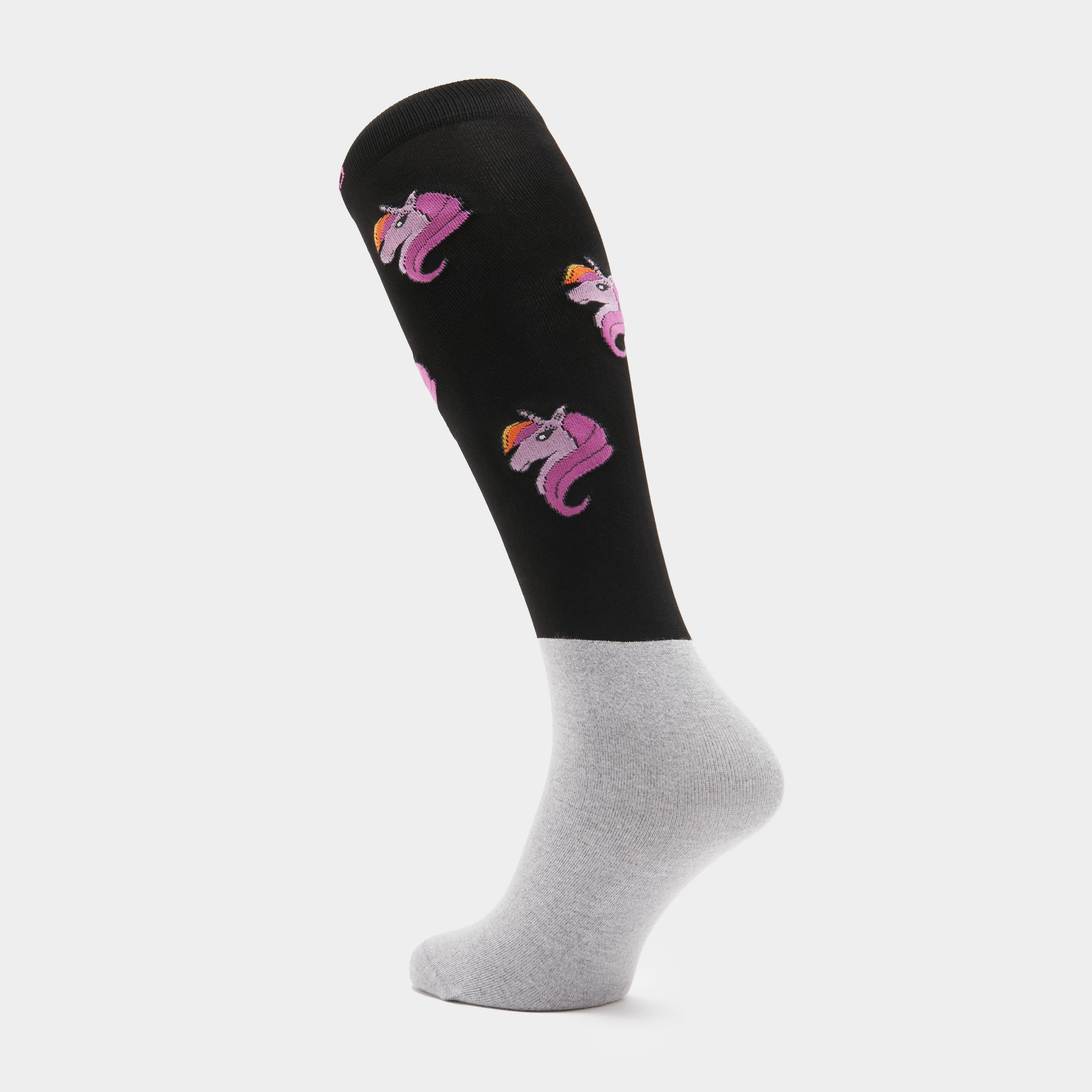 Adults Microfibre Socks Black Unicorn - Image 2