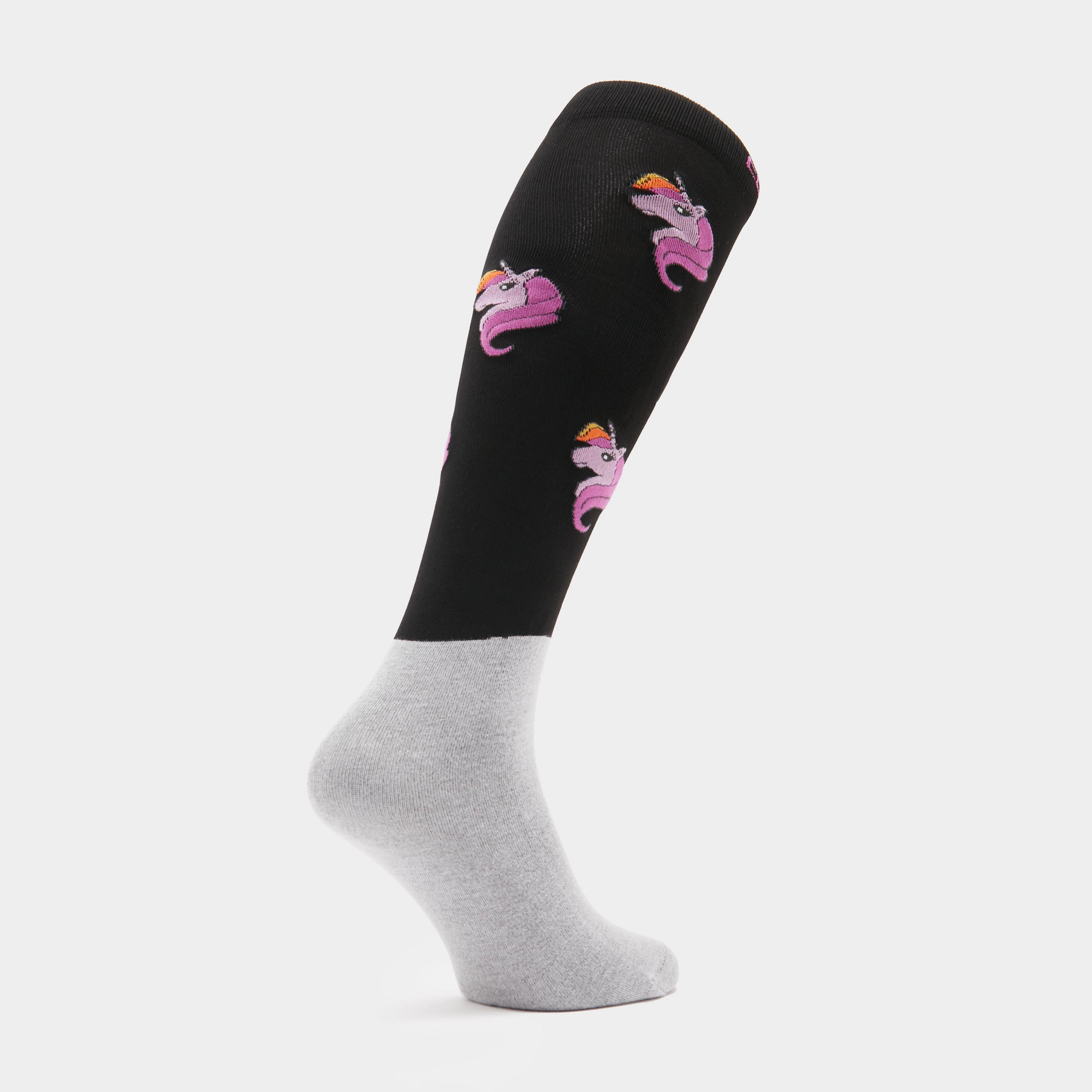 Adults Microfibre Socks Black Unicorn - Image 3