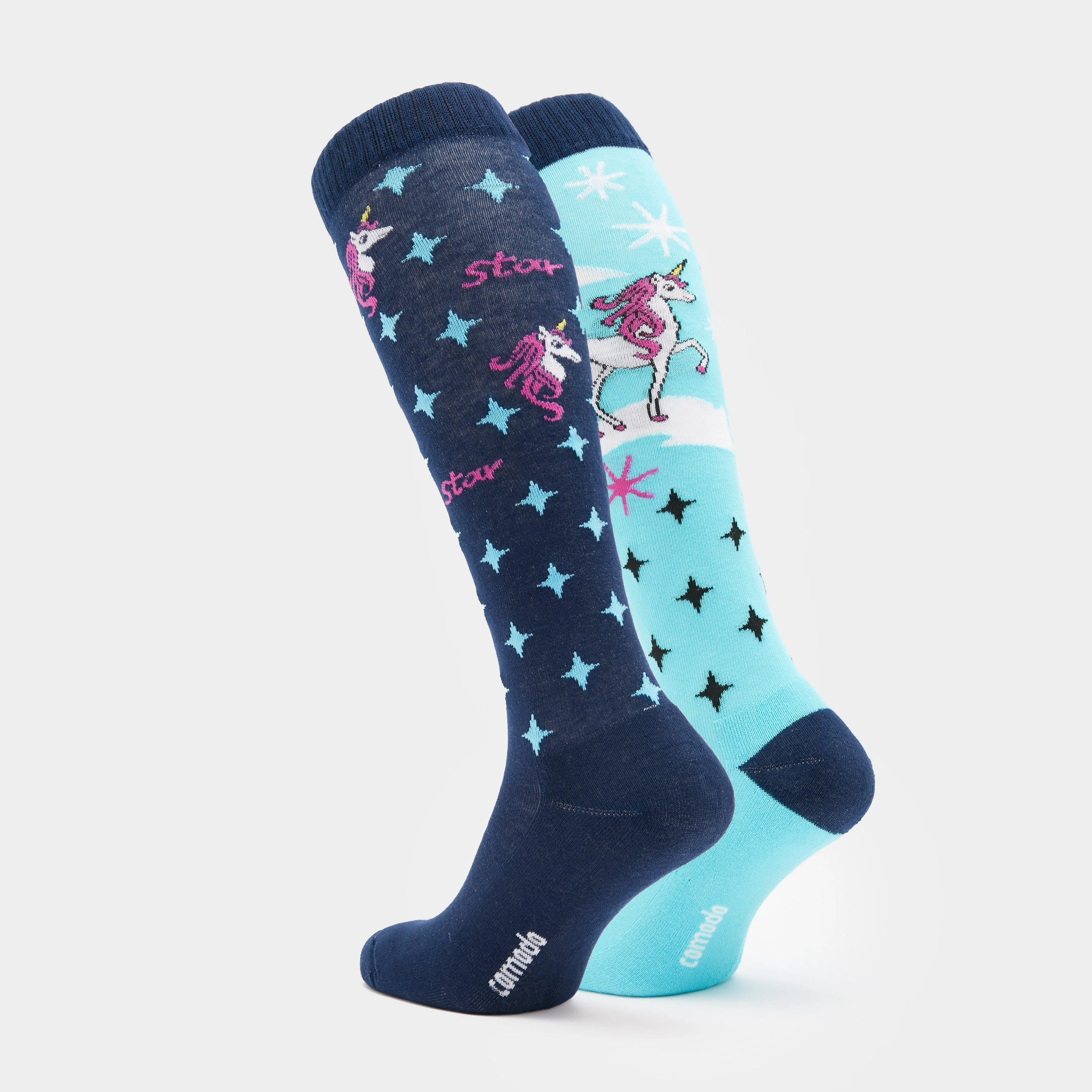 Kids Novelty Blue Unicorn Socks - Image 2