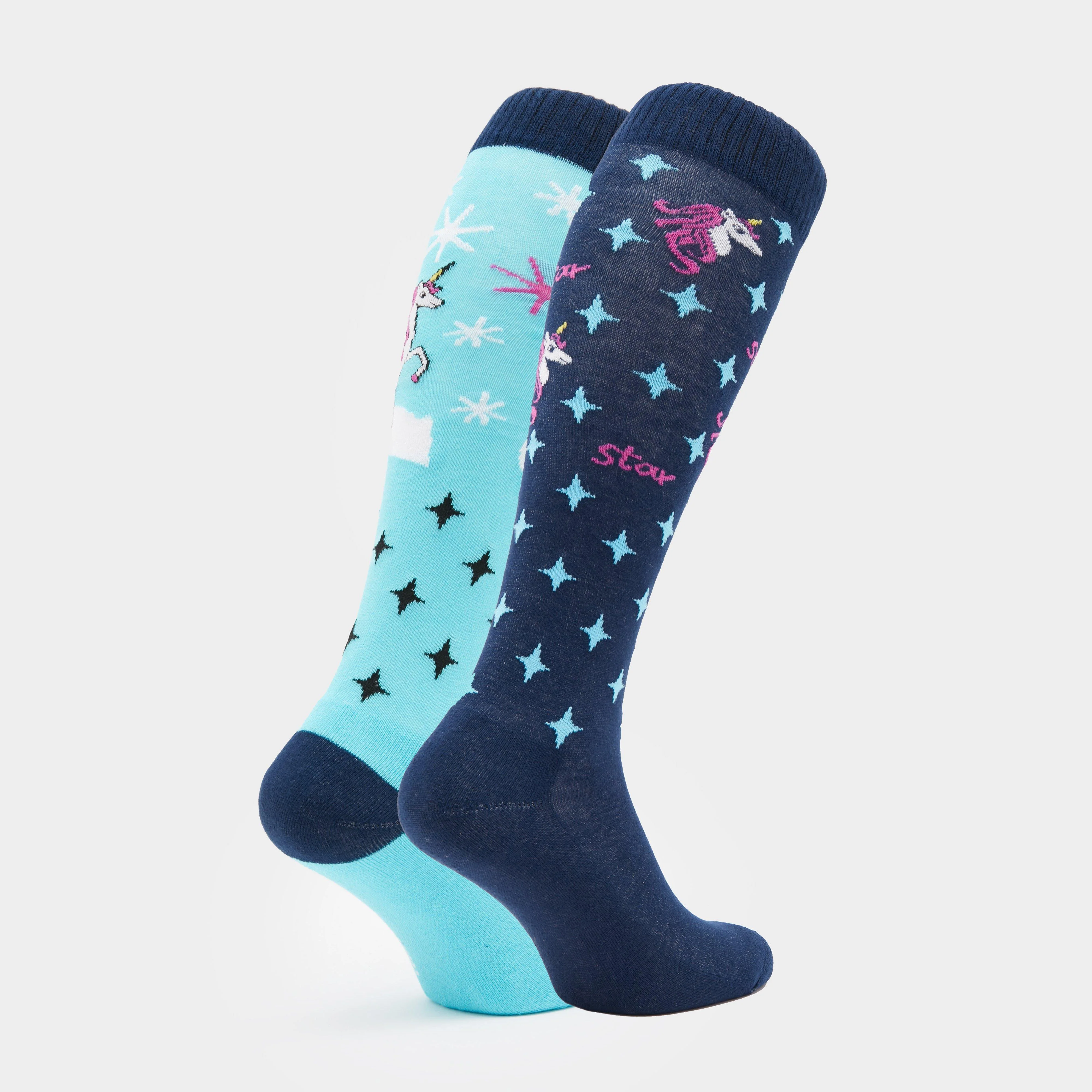 Kids Novelty Blue Unicorn Socks - Image 3