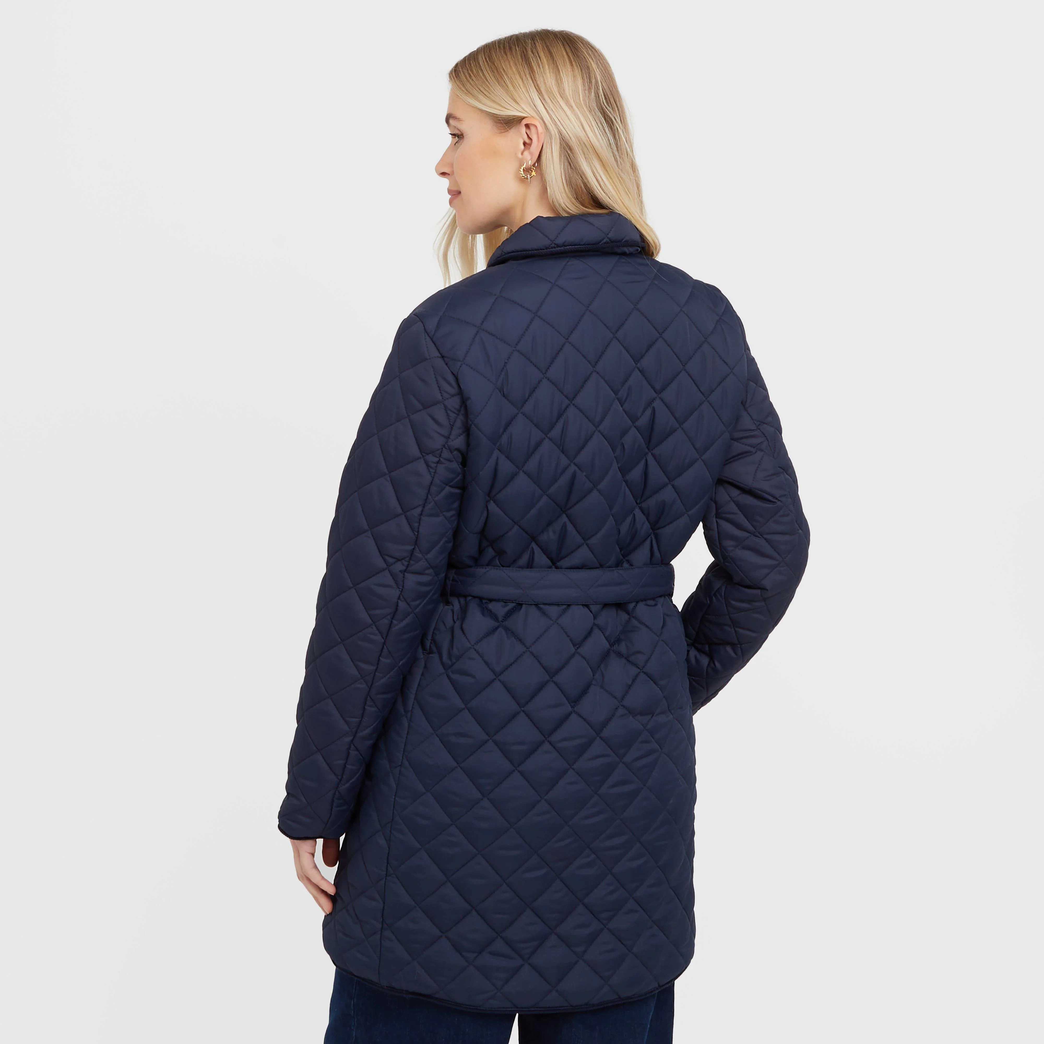 Women’s Belted Diamond Quilted Jacket - Image 2