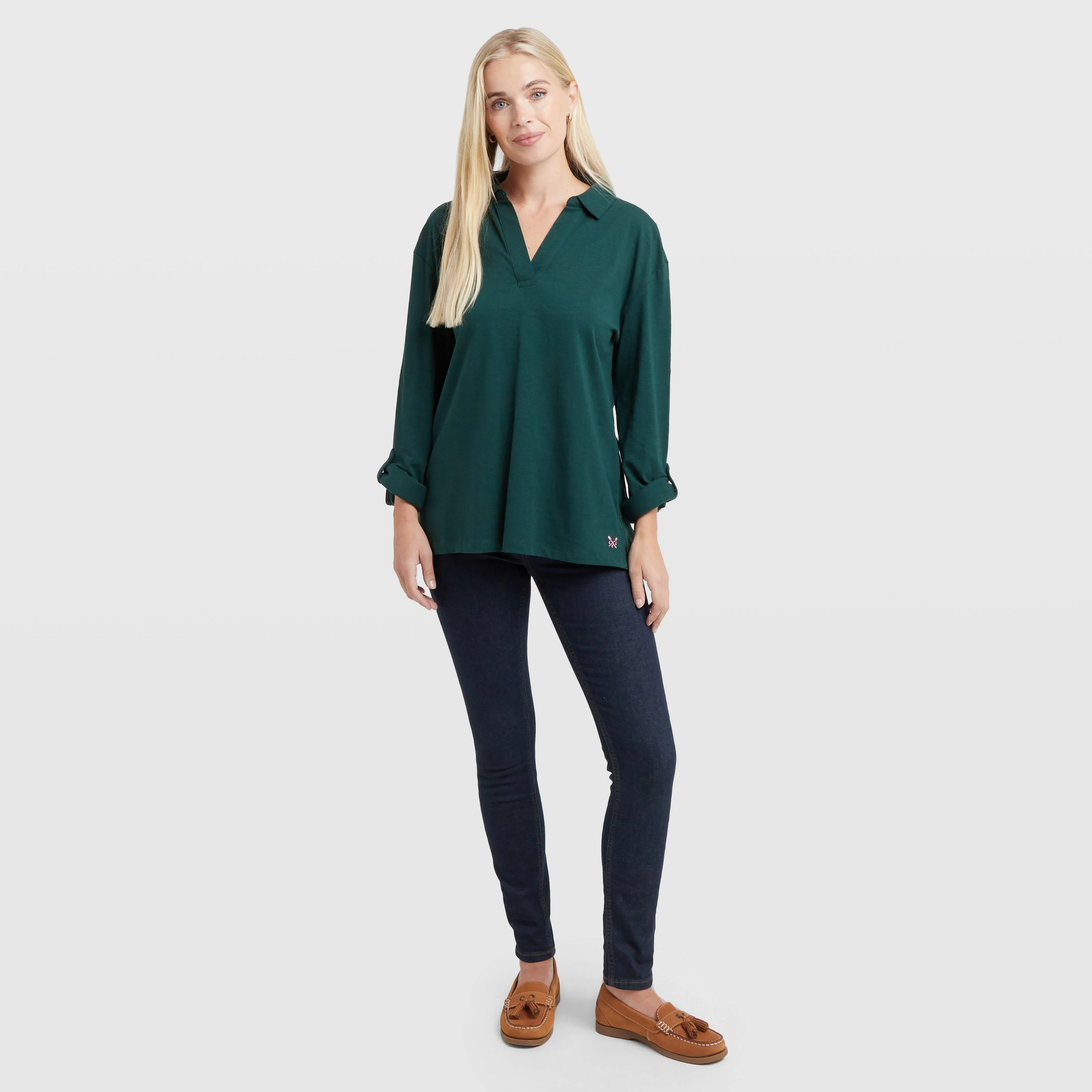 Women's Flip Collar Slub Top - Image 3