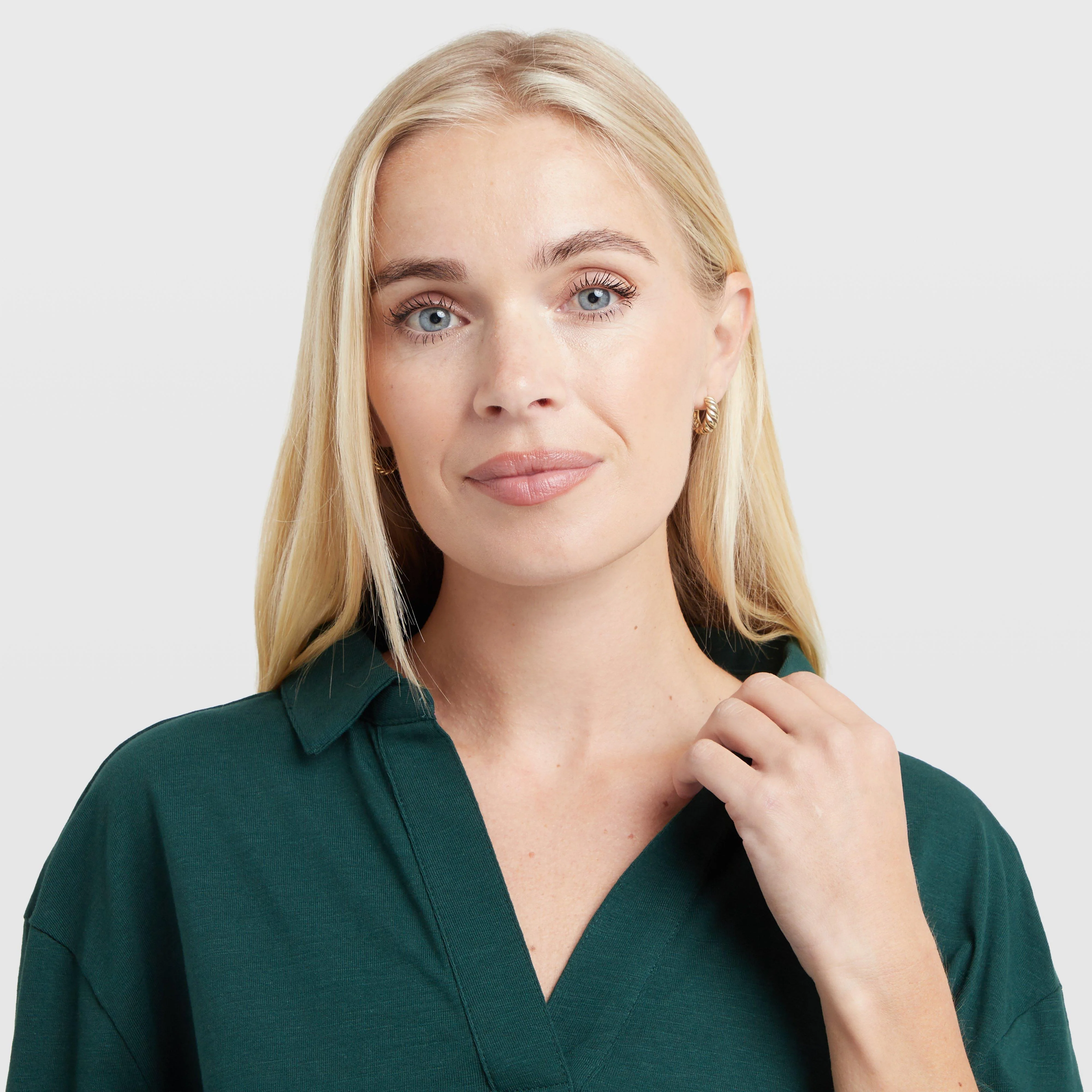 Women's Flip Collar Slub Top - Image 4