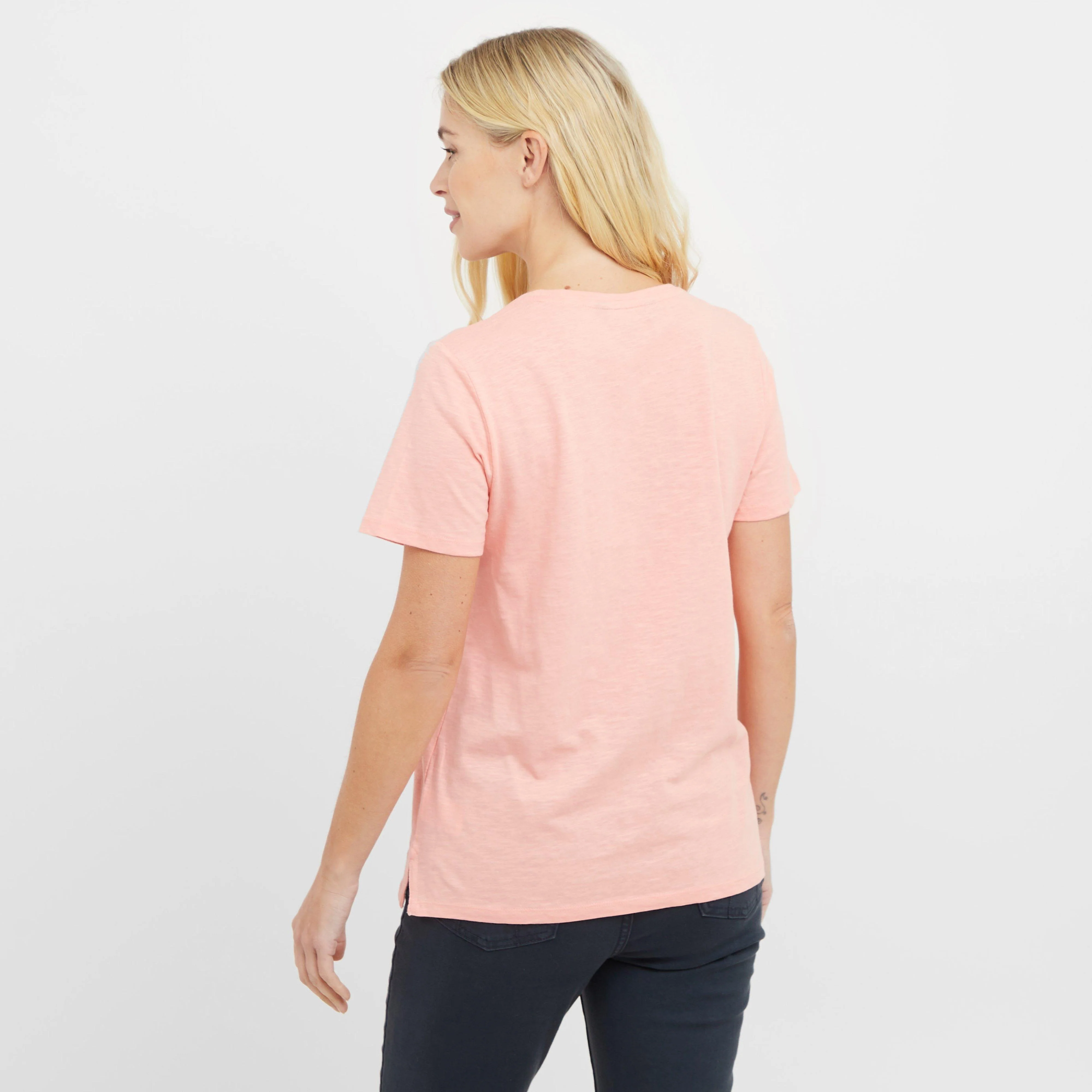 Women’s V Neck Slub T-Shirt - Image 2