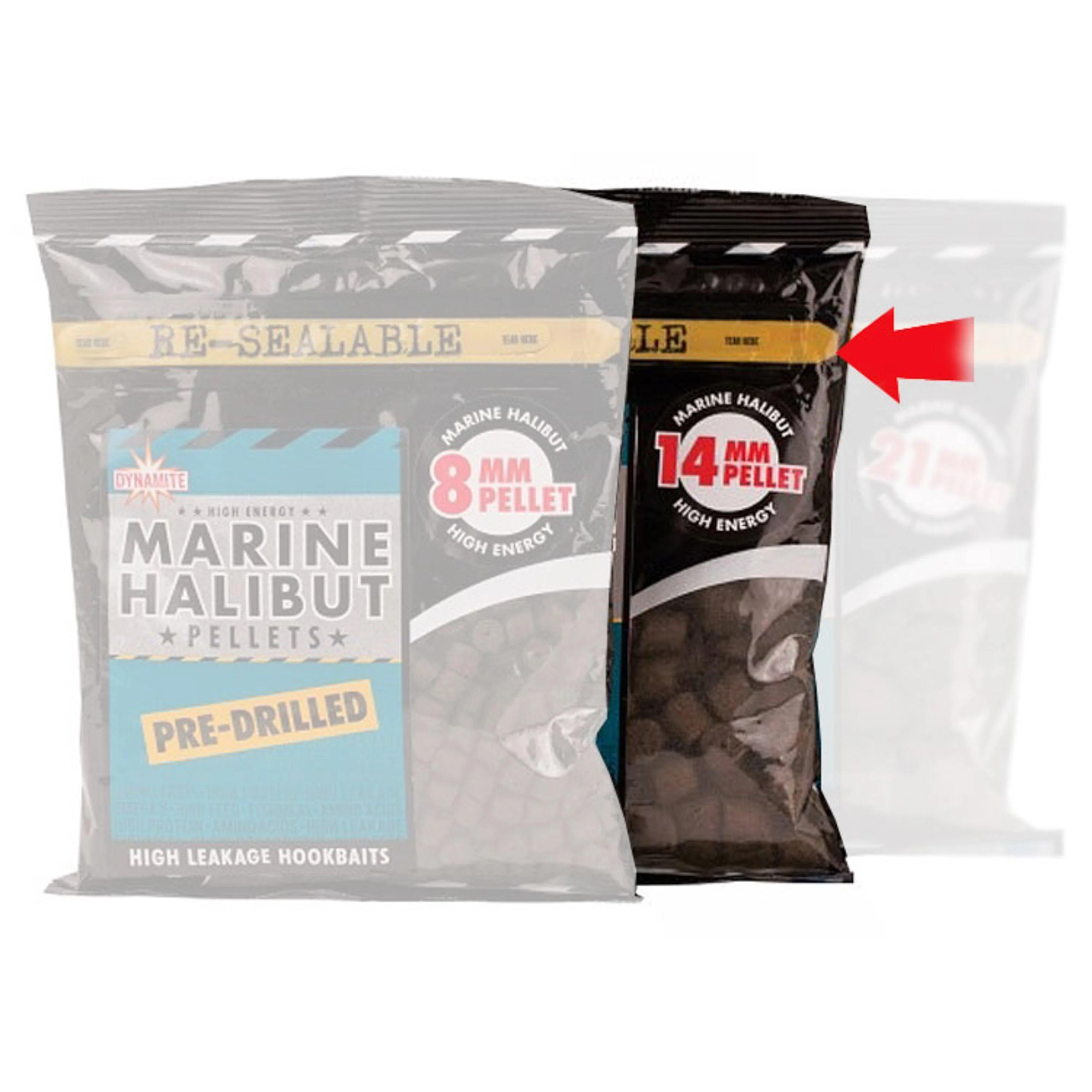 Marine Halibut Pellets, Pre-Drilled 14mm (350g bag - Image 2