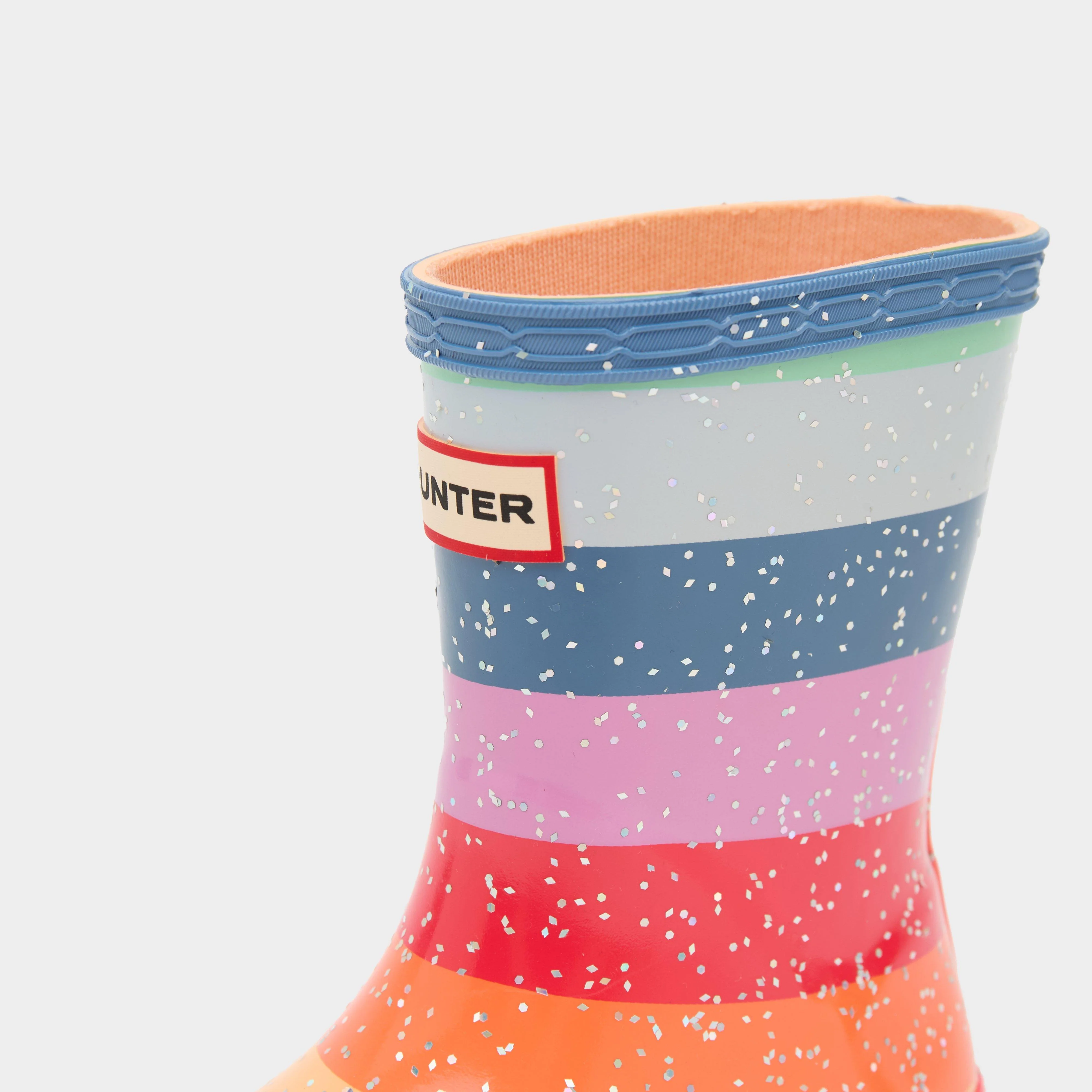 Kids’ First Classic Glitter Rainbow Wellington Boots - Image 5
