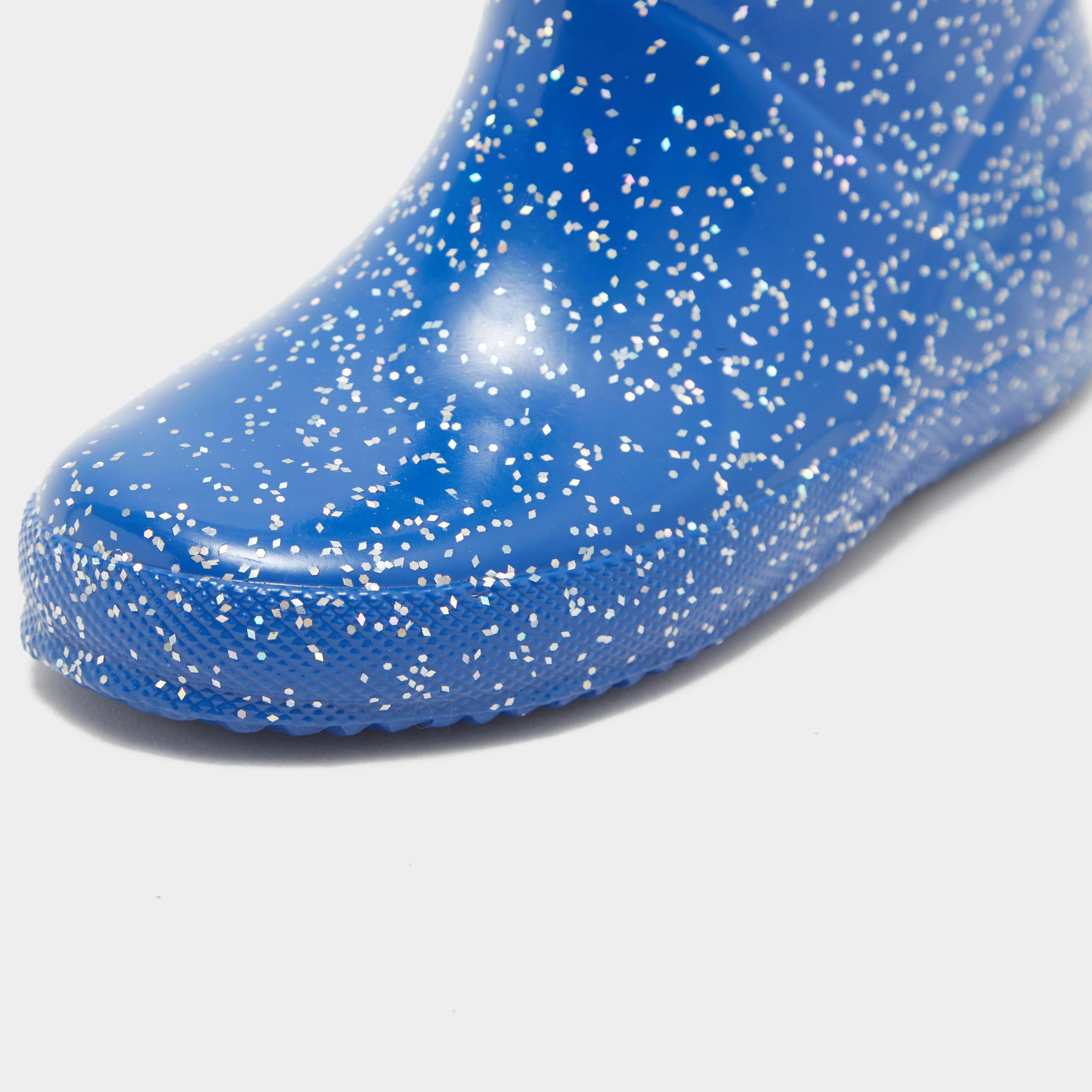Kids Original First Giant Glitter Wellington Boots Blue - Image 4