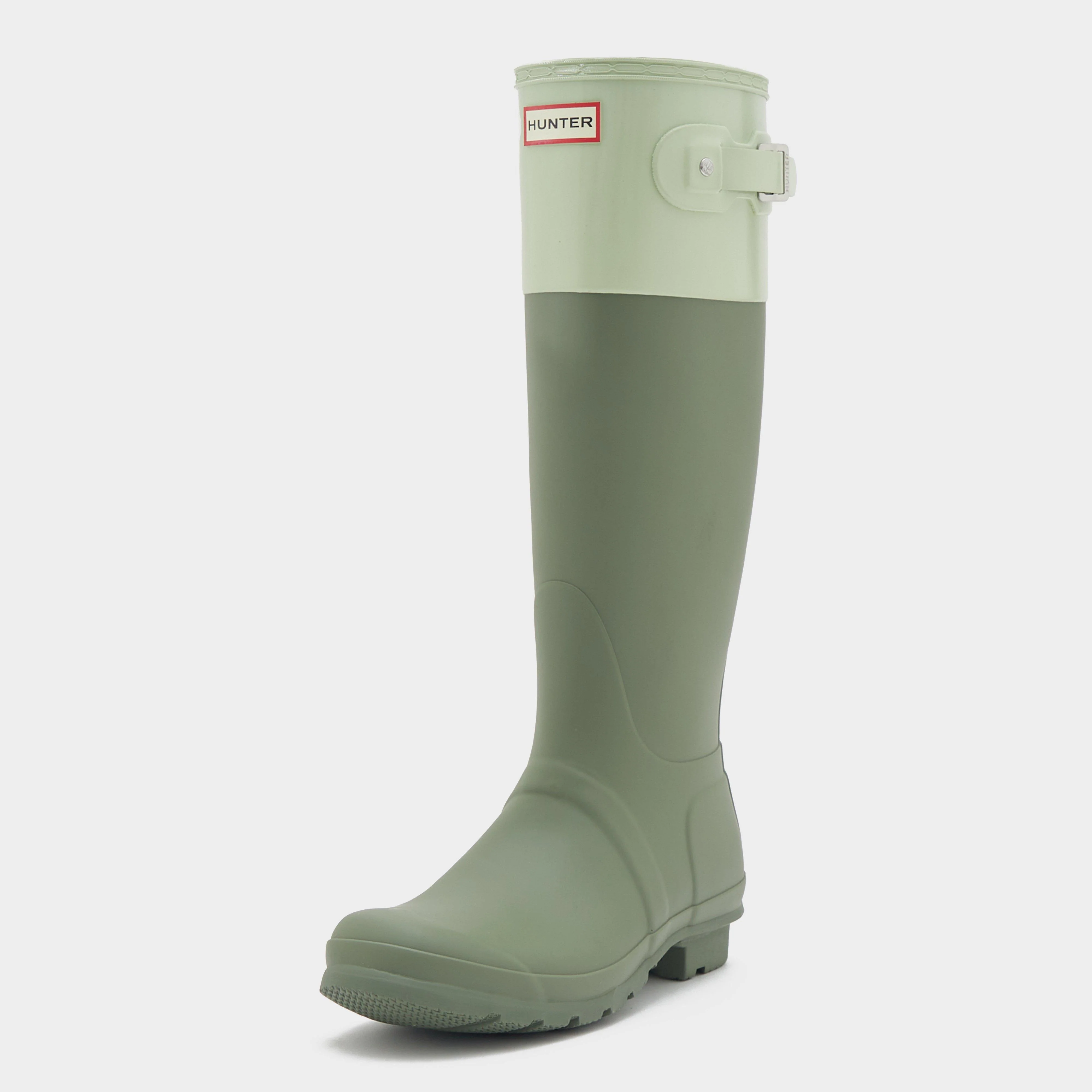 Womens Original Tall Colour Block Wellington Boots Lichen Green/Muffled Green - Image 3