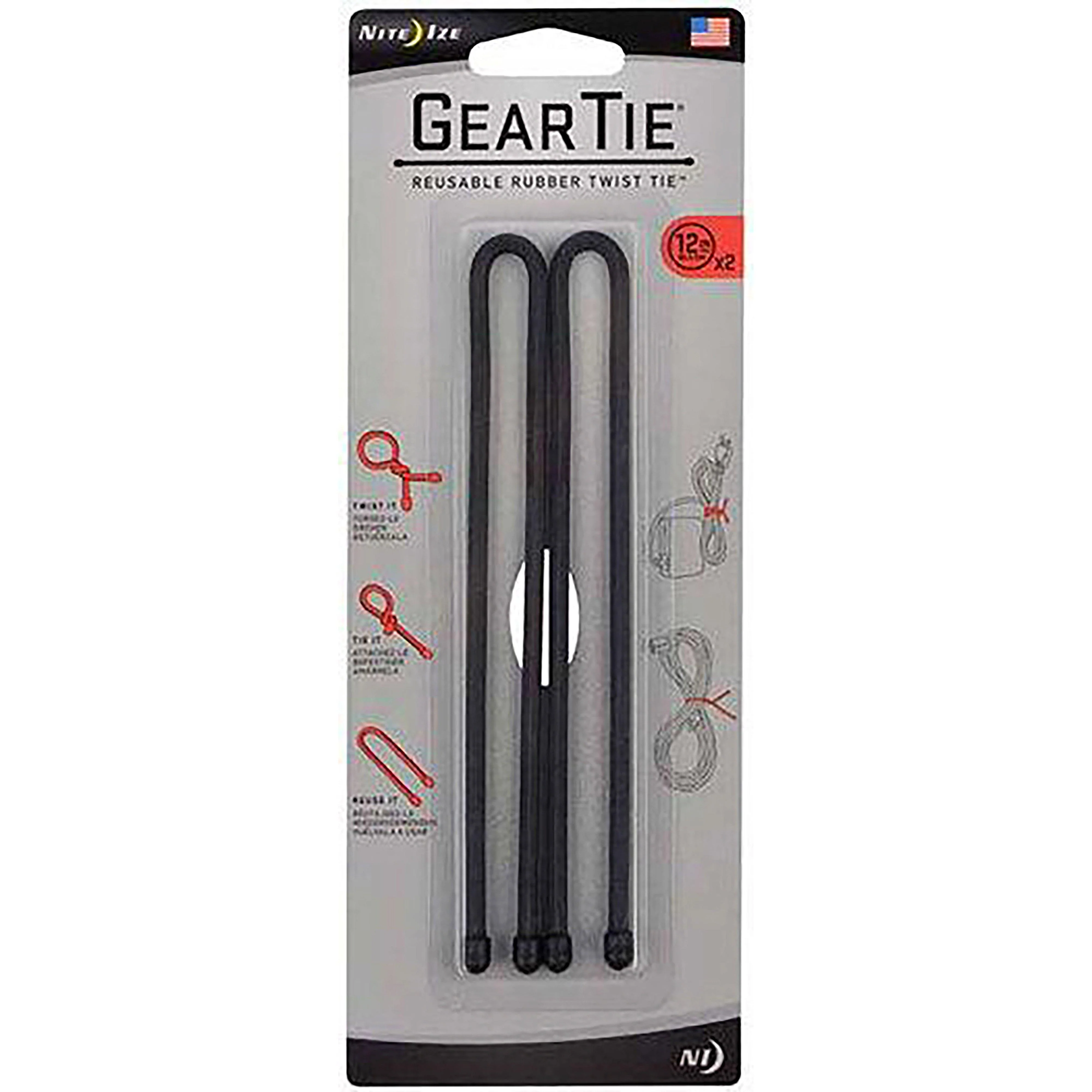 Gear Tie© Reusable Rubber Twist Tie 12" (Black) - Image 3