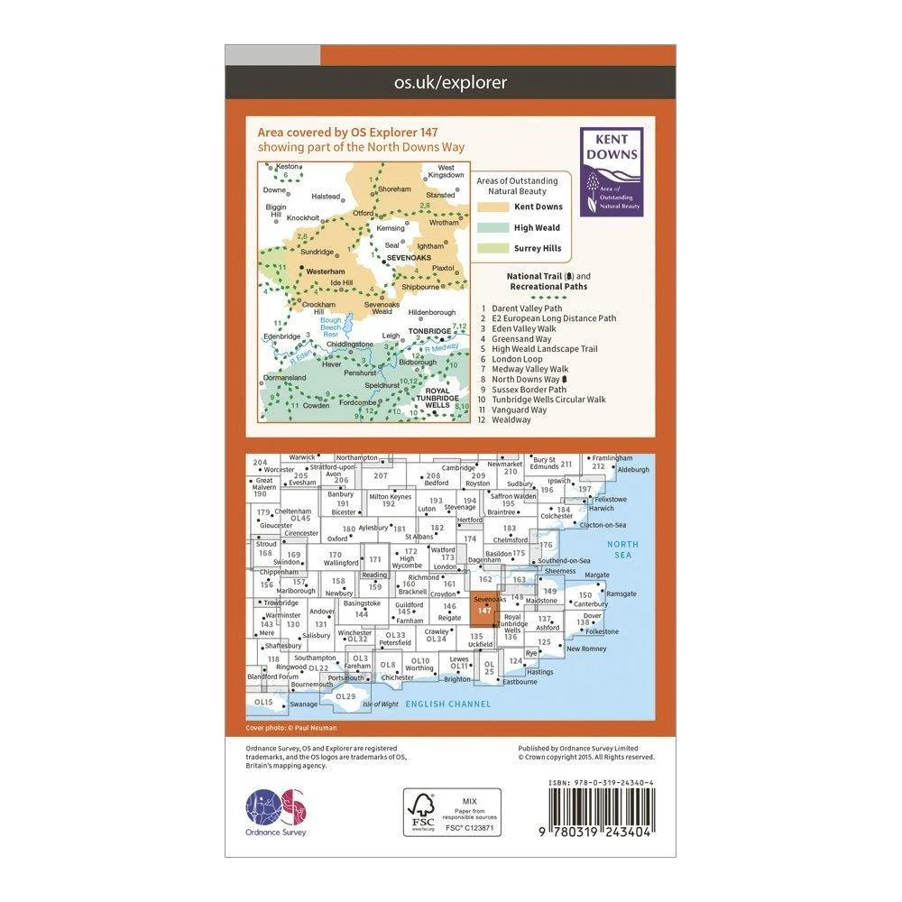 Explorer 147 Sevenoaks & Tonbridge Map With Digital Version - Image 2
