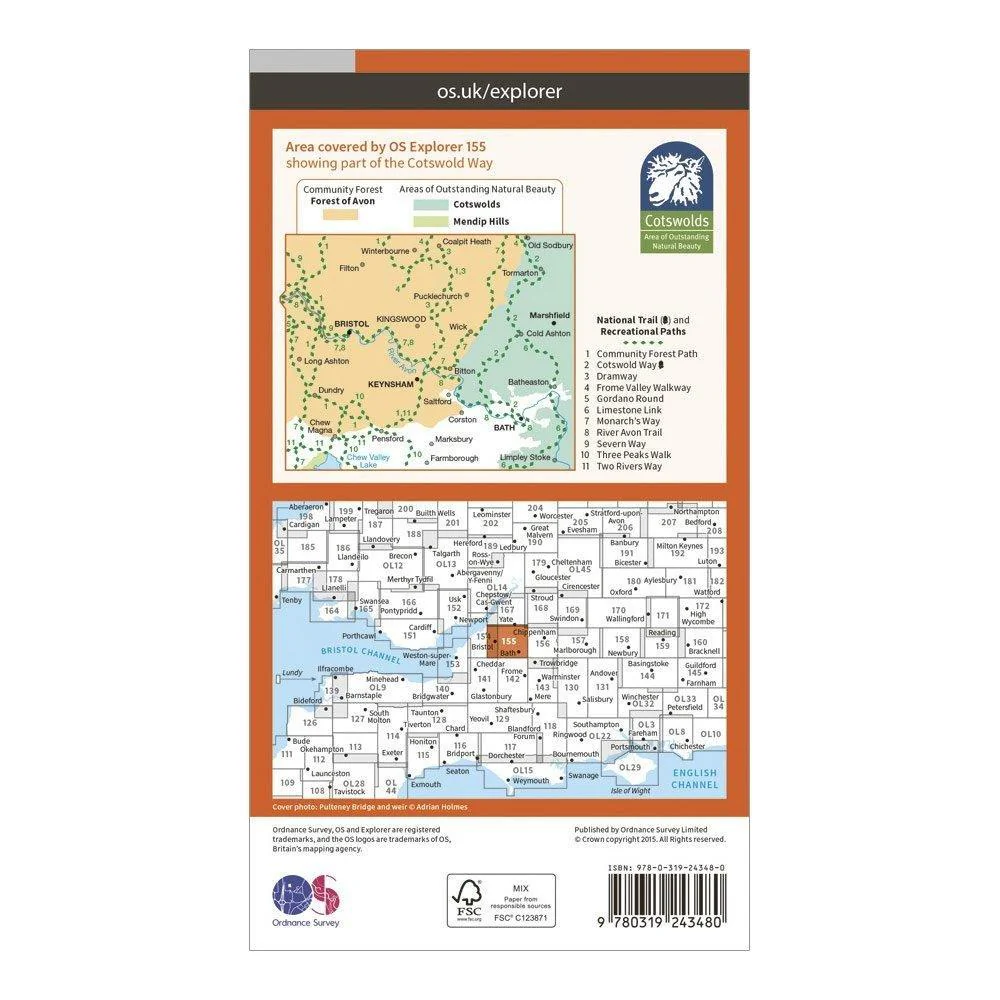Explorer 155 Bristol & Bath Map With Digital Version - Image 2