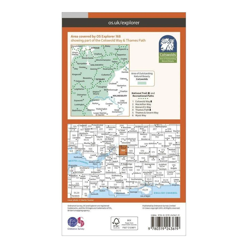 Explorer 168 Stroud, Tetbury & Malmesbury Map With Digital Version - Image 2