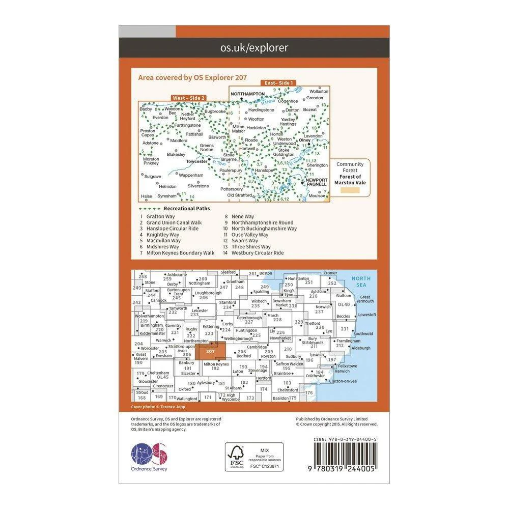 Explorer 207 Newport Pagnell & Northampton South Map With Digital Version - Image 2