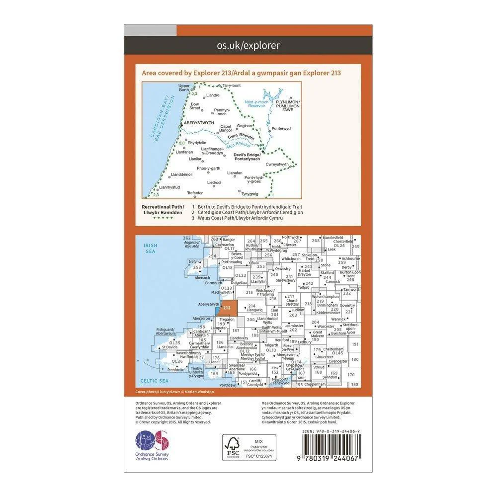 Explorer 213 Aberystwyth & Cwn Rheidol Map With Digital Version - Image 2