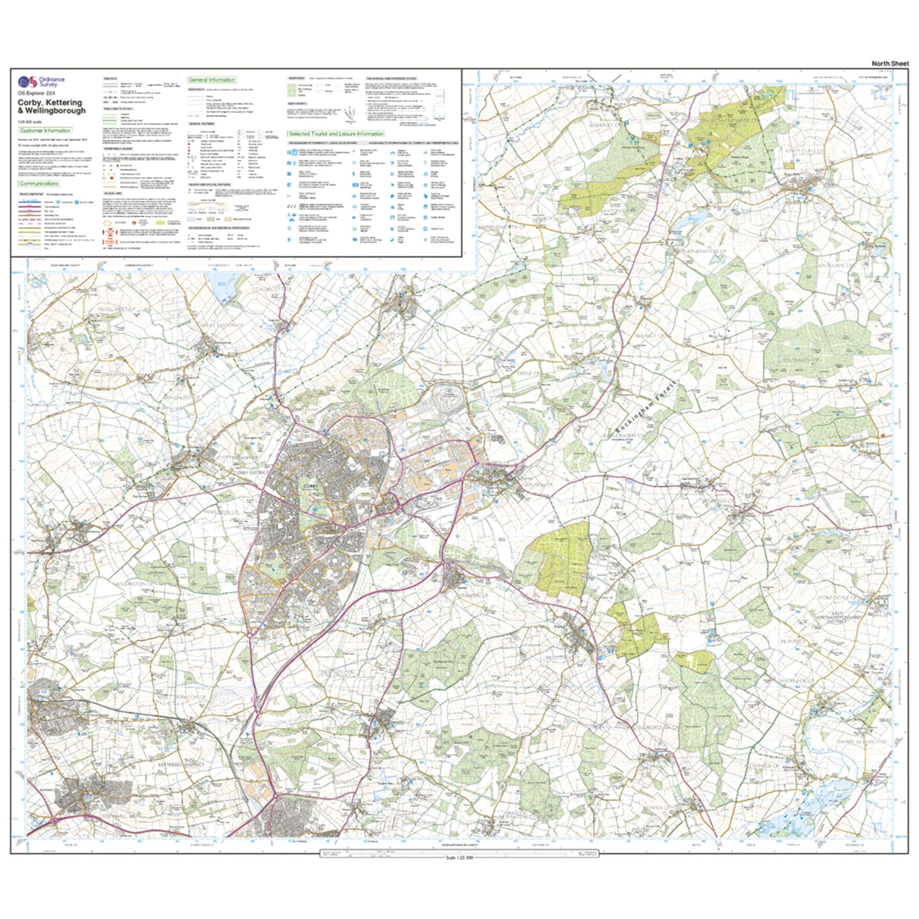 Explorer 224 Corby, Kettering & Wellingborough Map With Digital Version - Image 3