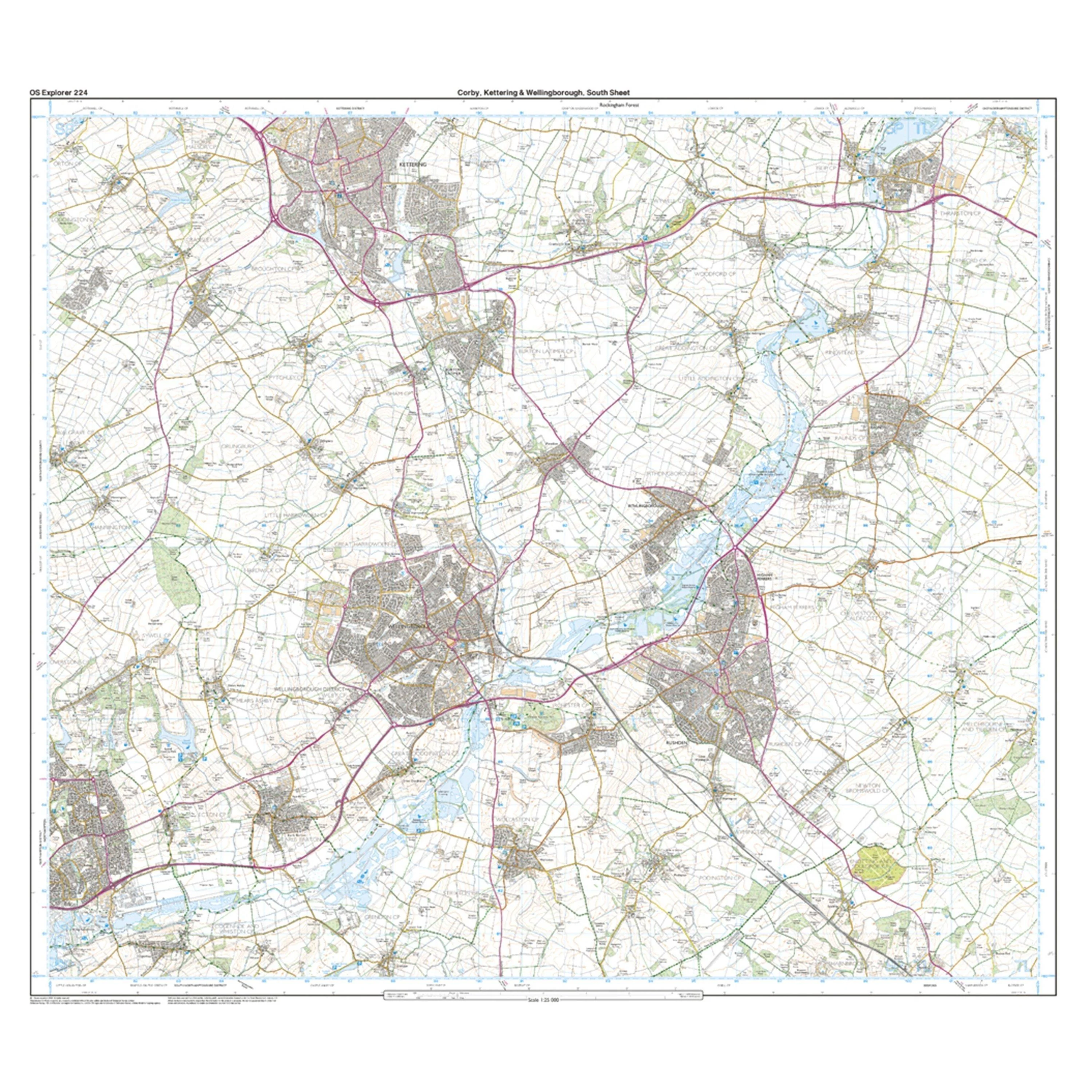 Explorer 224 Corby, Kettering & Wellingborough Map With Digital Version - Image 4