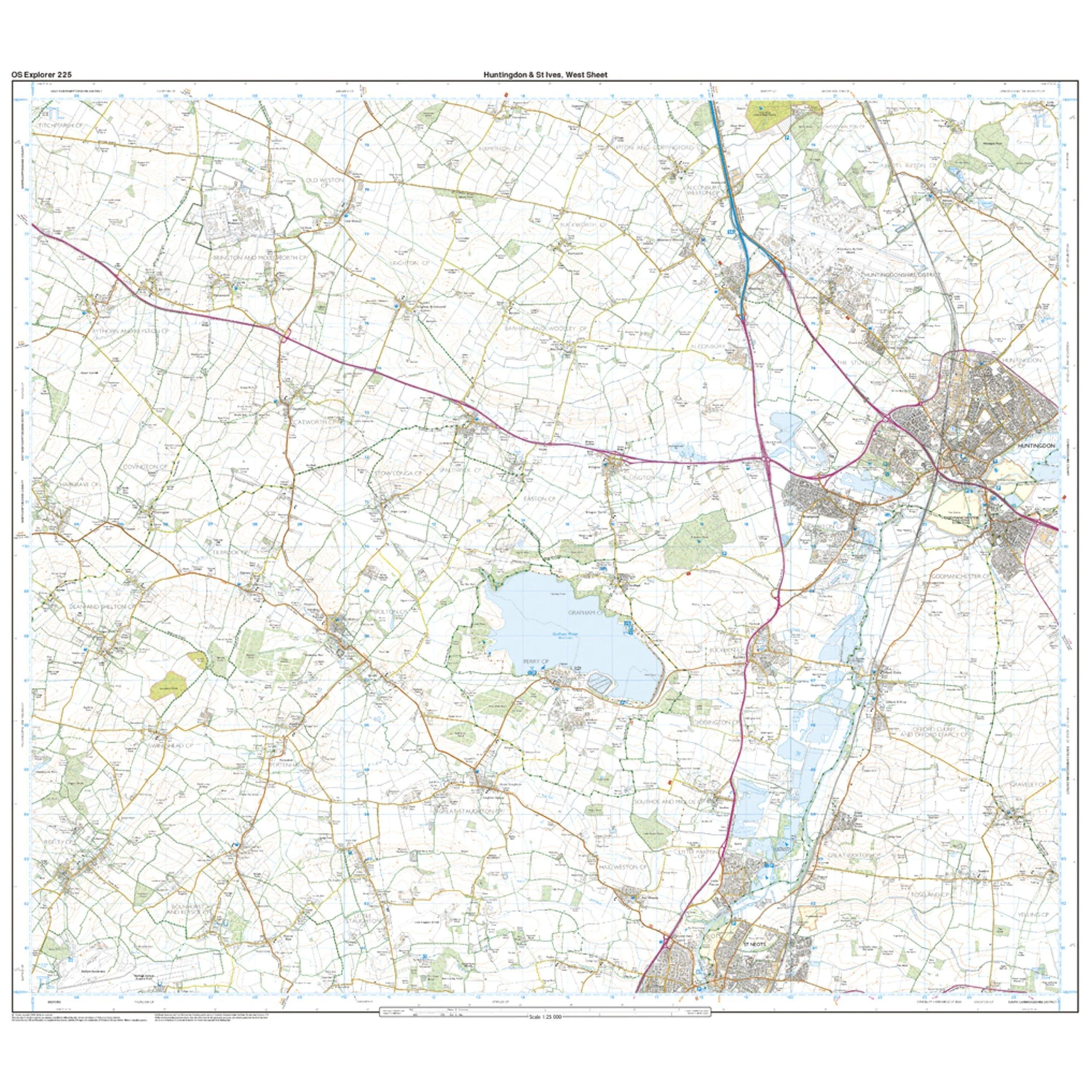 Explorer 225 Huntingdon, St Ives & Grafham Water Map With Digital Version - Image 4