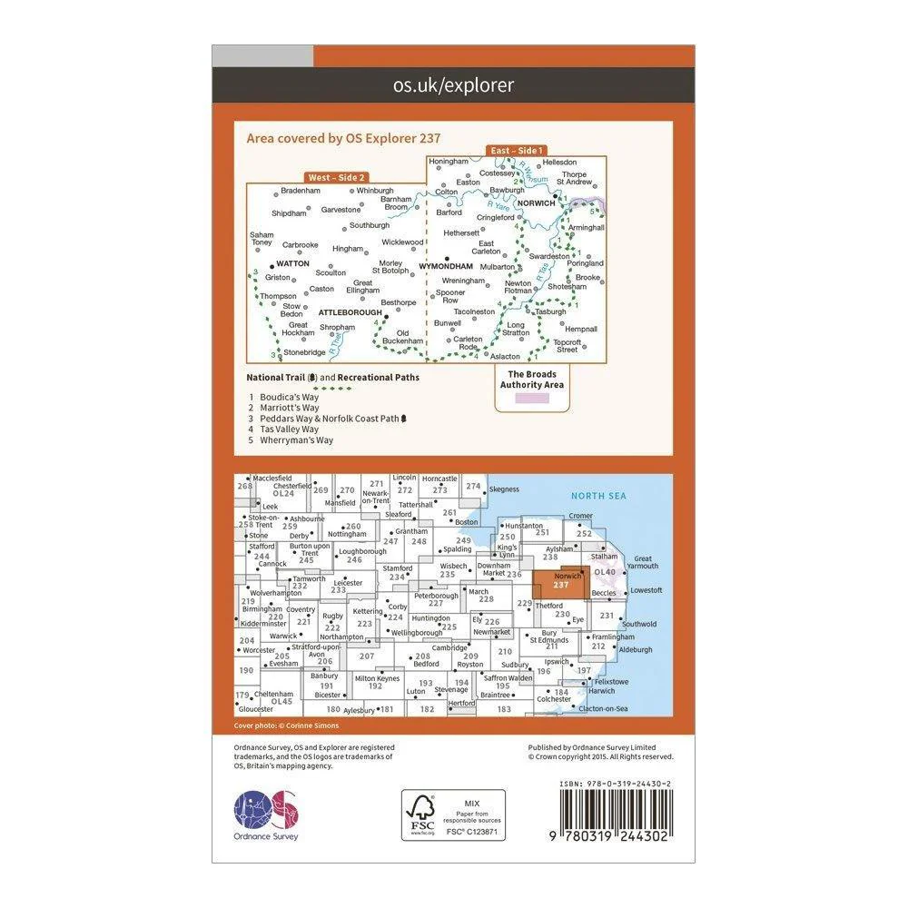 Explorer 237 Norwich Map With Digital Version - Image 2