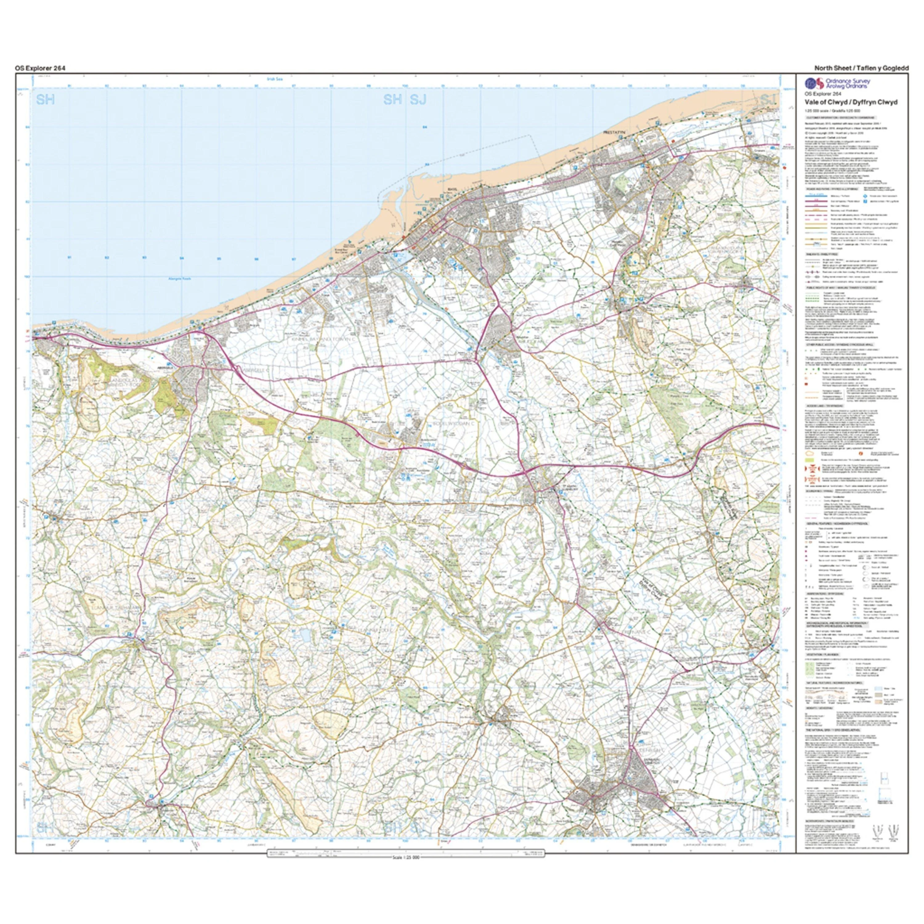 Explorer 264 Vale of Clwyd, Rhyl, Denbigh & Ruthin Map With Digital Version - Image 3