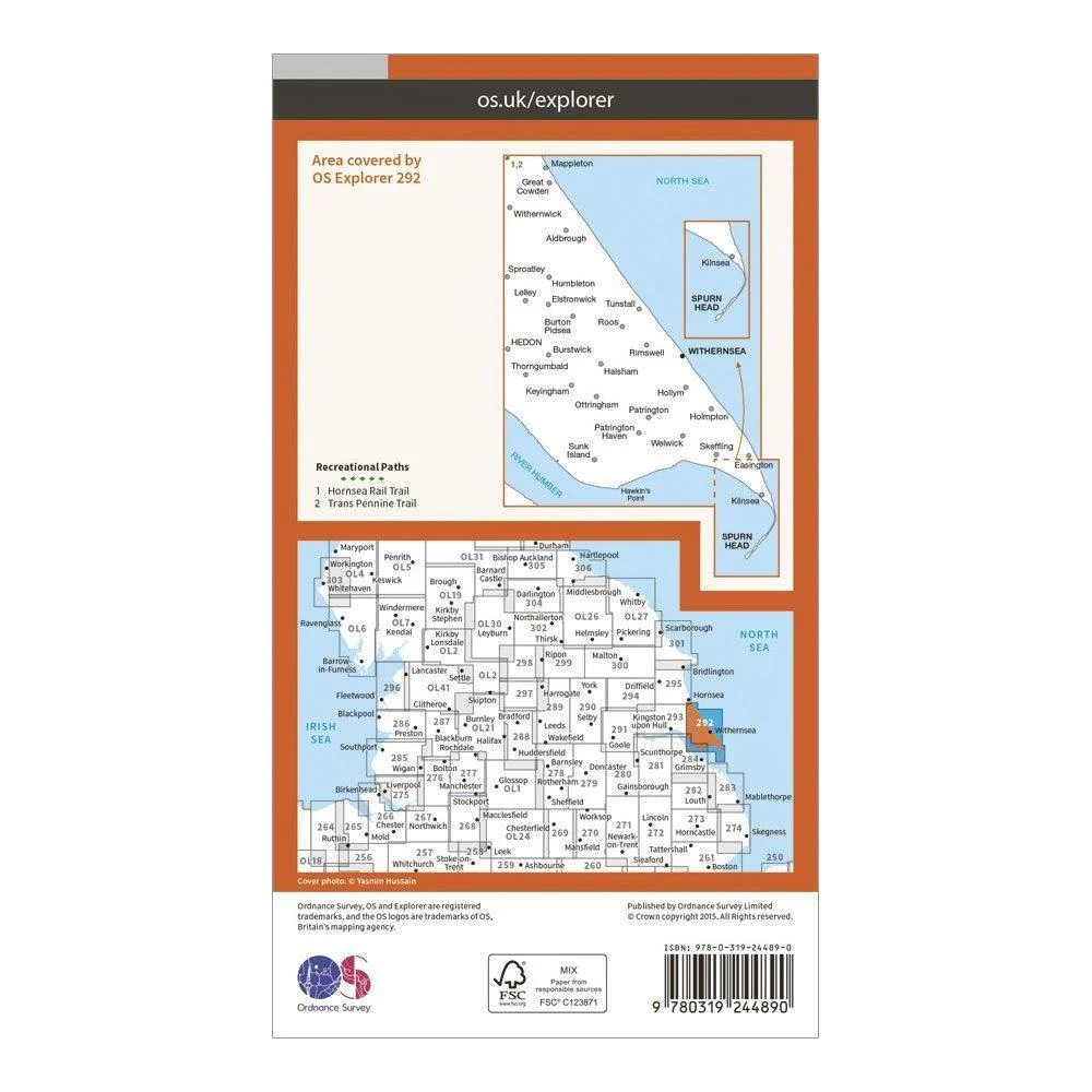 Explorer 292 Withernsea & Spurn Head Map With Digital Version - Image 2