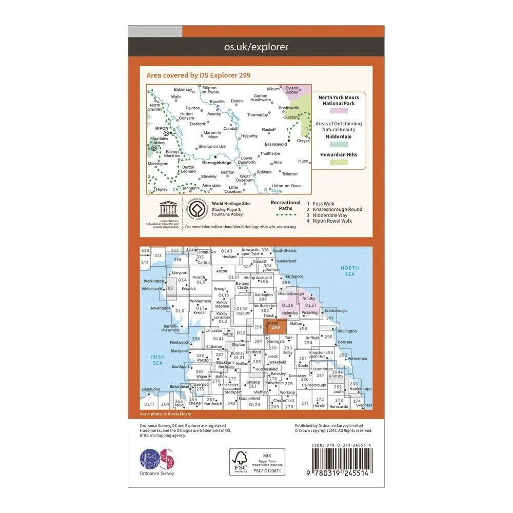 Explorer 299 Ripon & Boroughbridge Map With Digital Version - Image 2