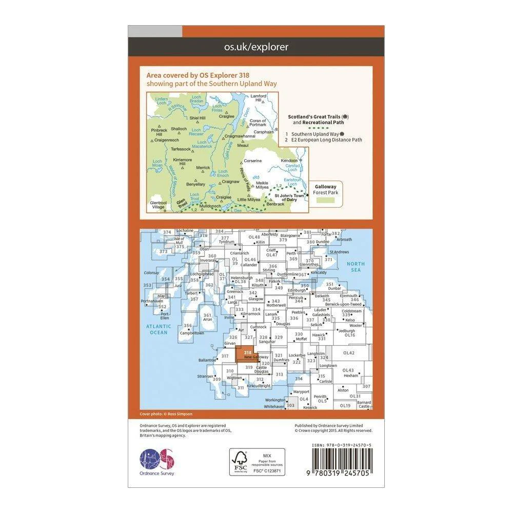 Explorer 318 Galloway Forest Park North Map With Digital Version - Image 2