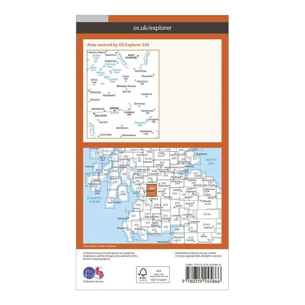 Explorer 334 East Kilbride, Galston & Darvel Map With Digital Version - Image 2