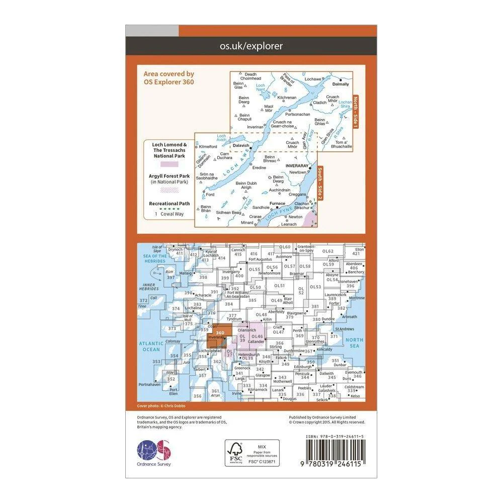 Explorer 360 Loch Awe & Inverarary Map With Digital Version - Image 2