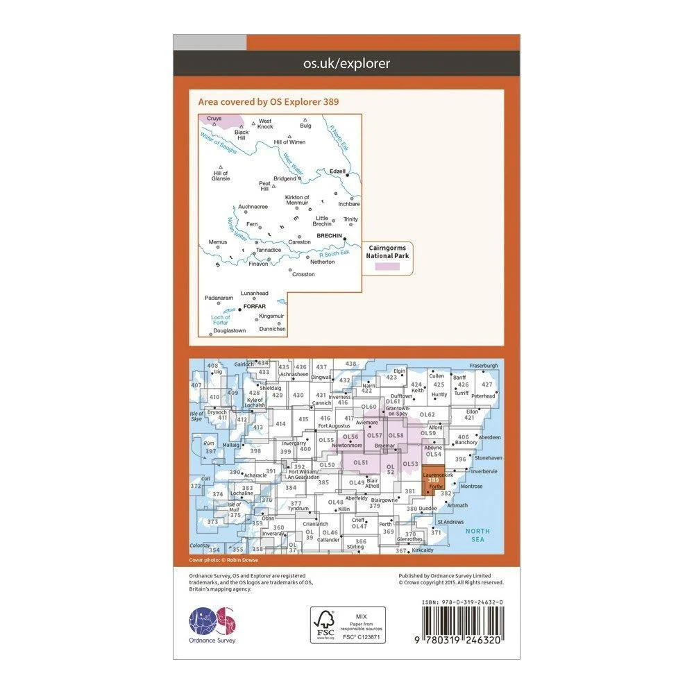 Explorer 389 Forfar, Brechin & Edzell Map With Digital Version - Image 2