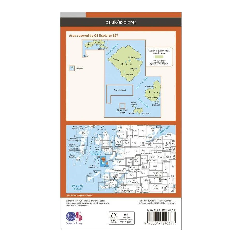 Explorer 397 Rum, Eigg, Muck, Canna & Sanday Map With Digital Version - Image 2