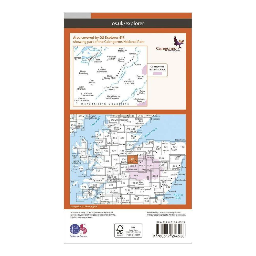 Explorer 417 Monadhliath Mountains North & Strathdearn Map With Digital Version - Image 2