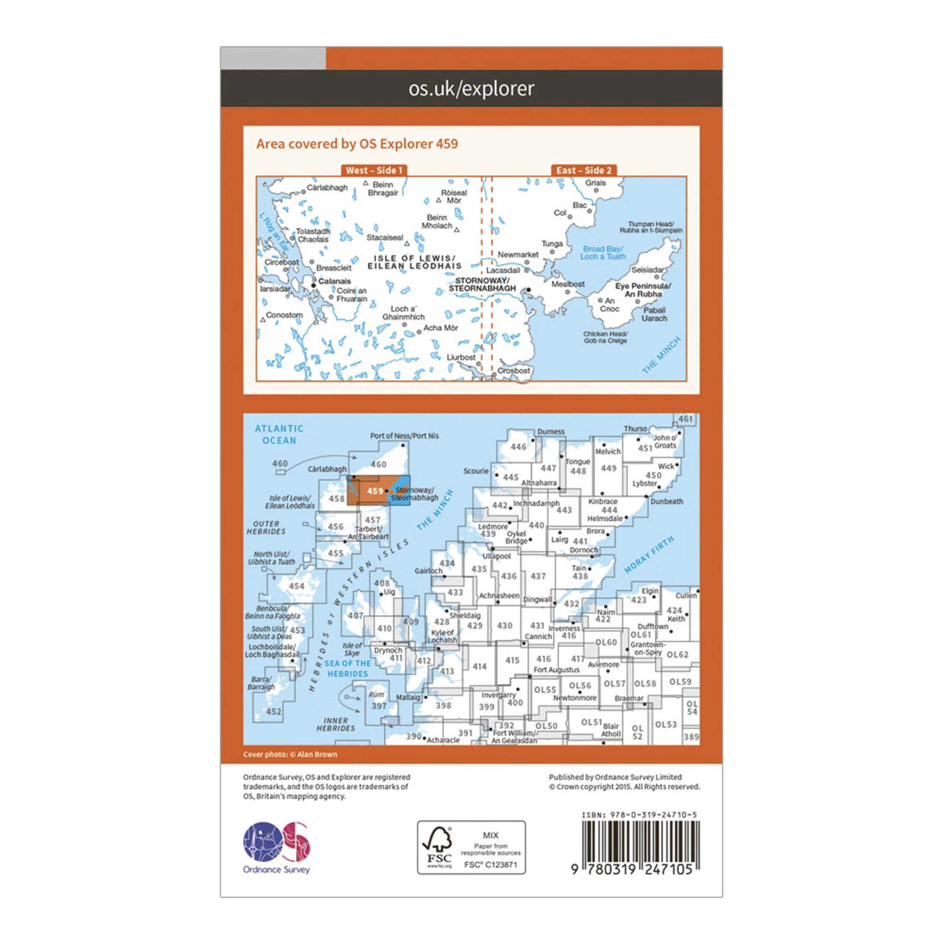 Explorer 459 Central Lewis & Stornoway Map With Digital Version - Image 2