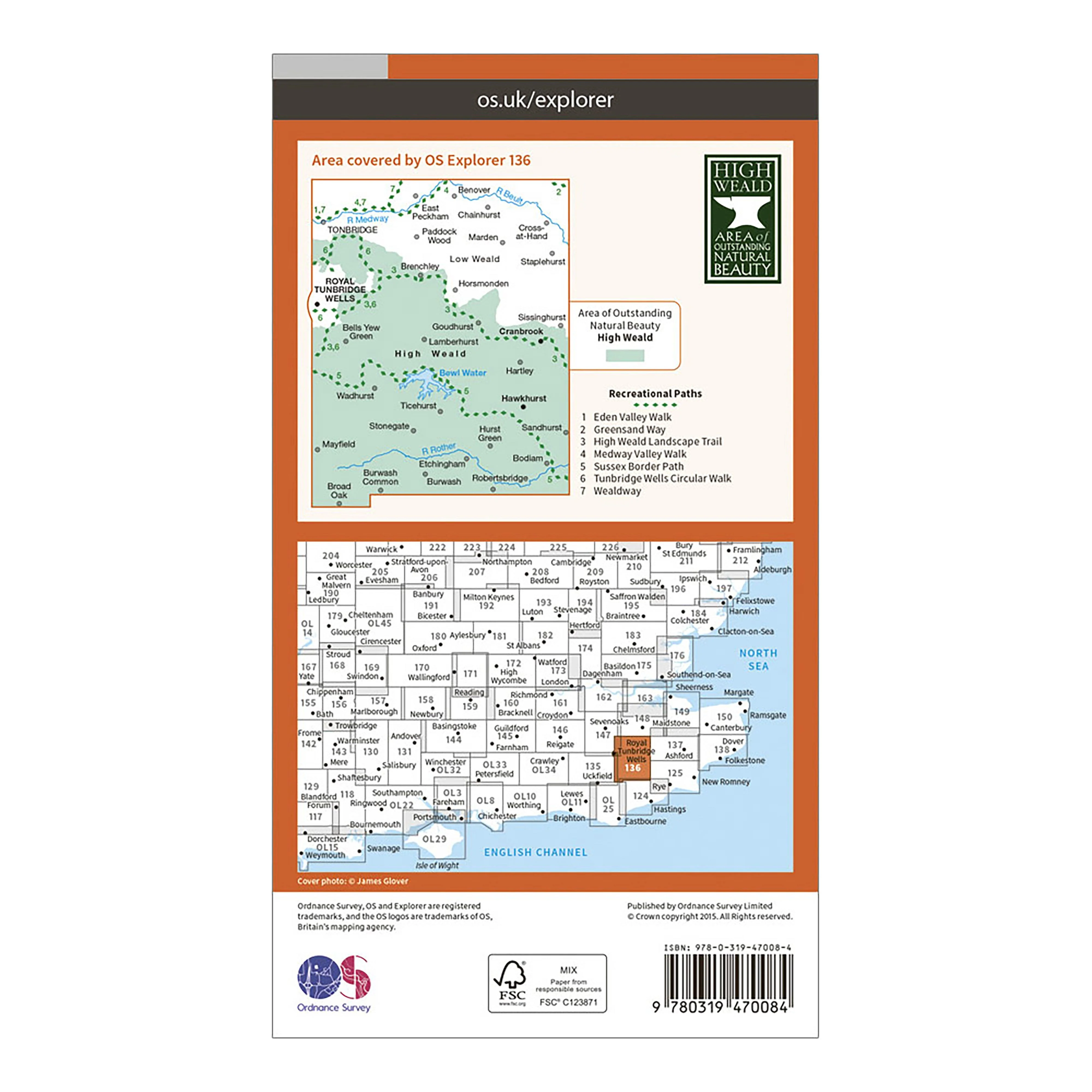 Explorer Active 136 High Weald & Royal Tunbridge Wells Map With Digital Version - Image 2