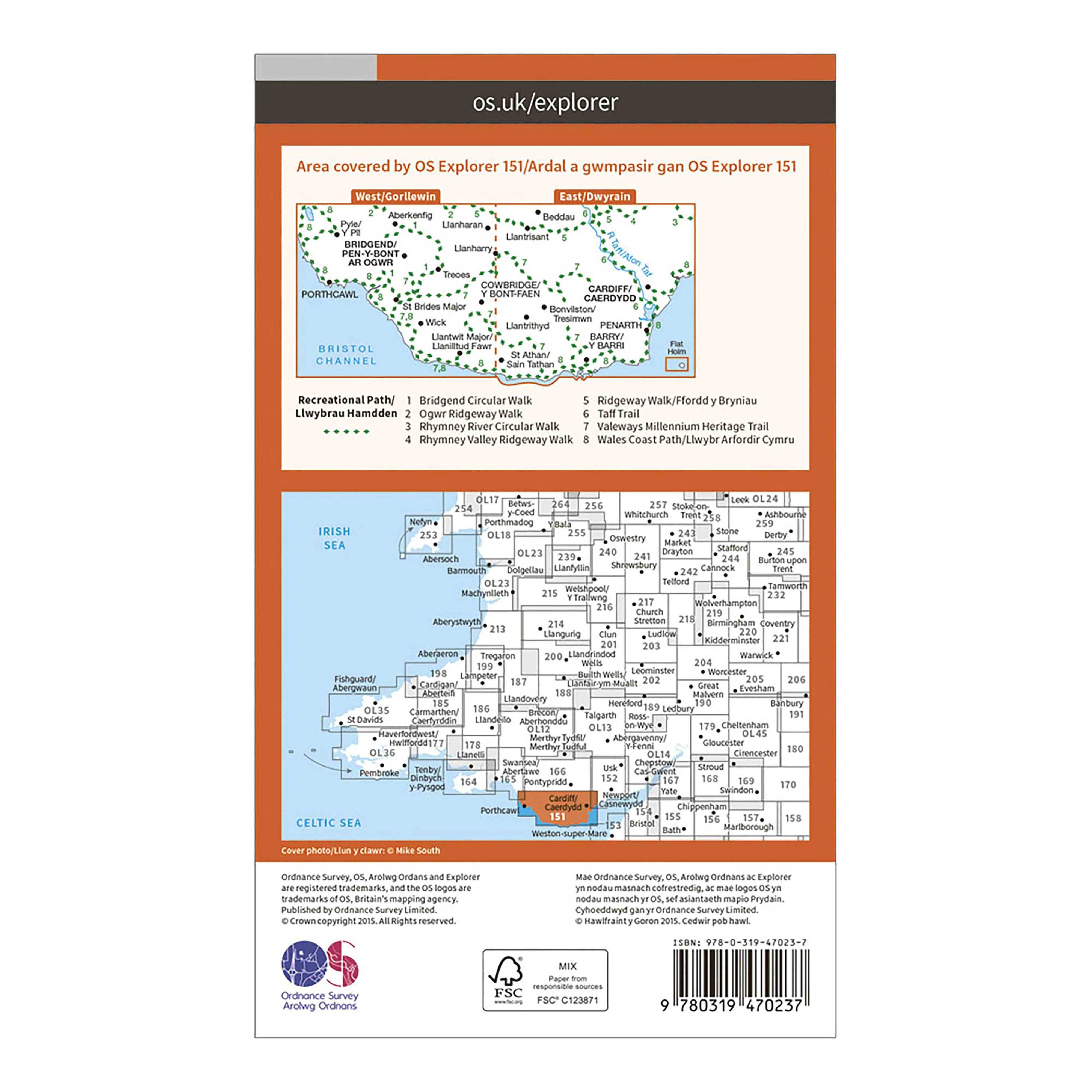Explorer Active 151 Cardiff & Bridgend Map With Digital Version - Image 2