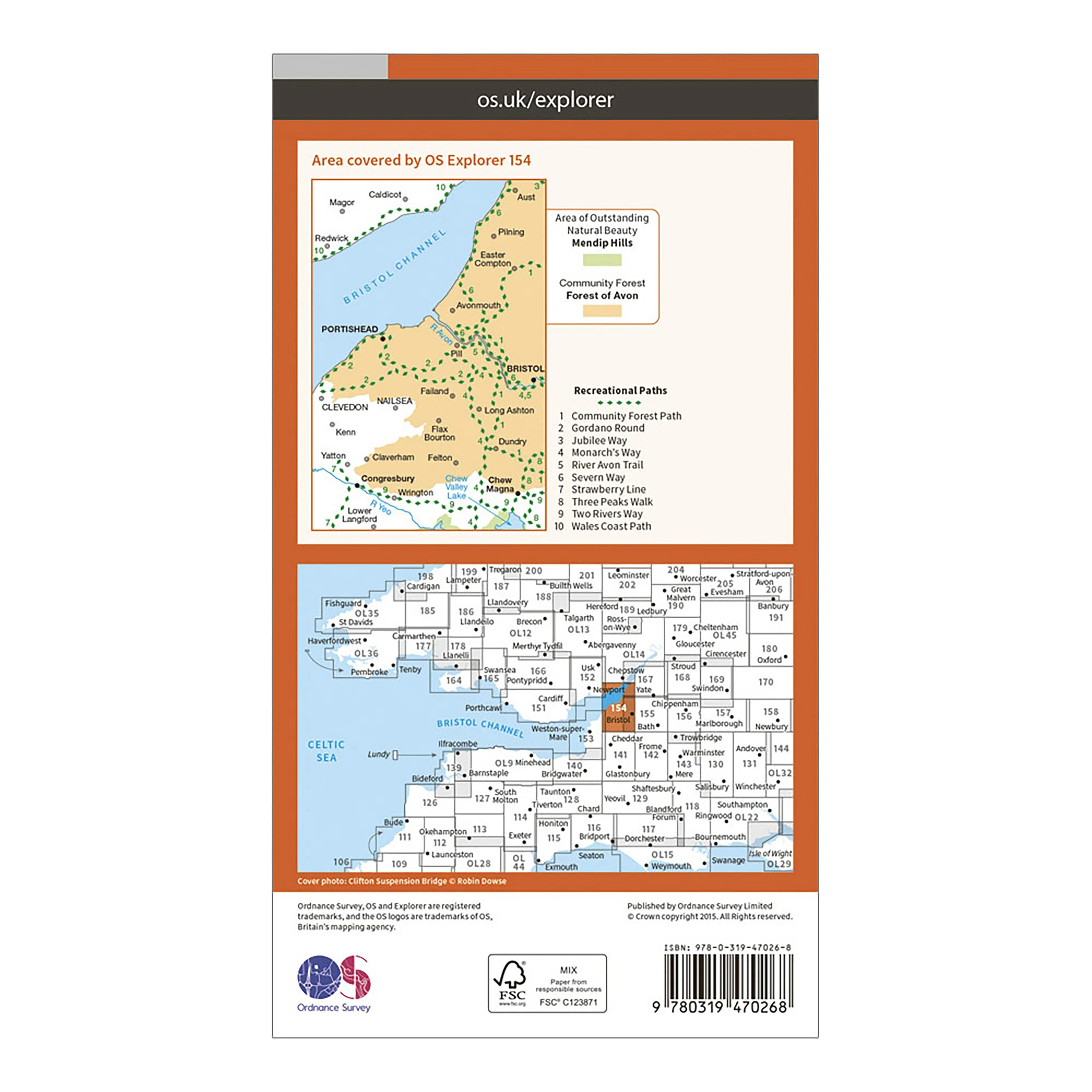 Explorer Active 154 Bristol West & Portishead Map With Digital Version - Image 2