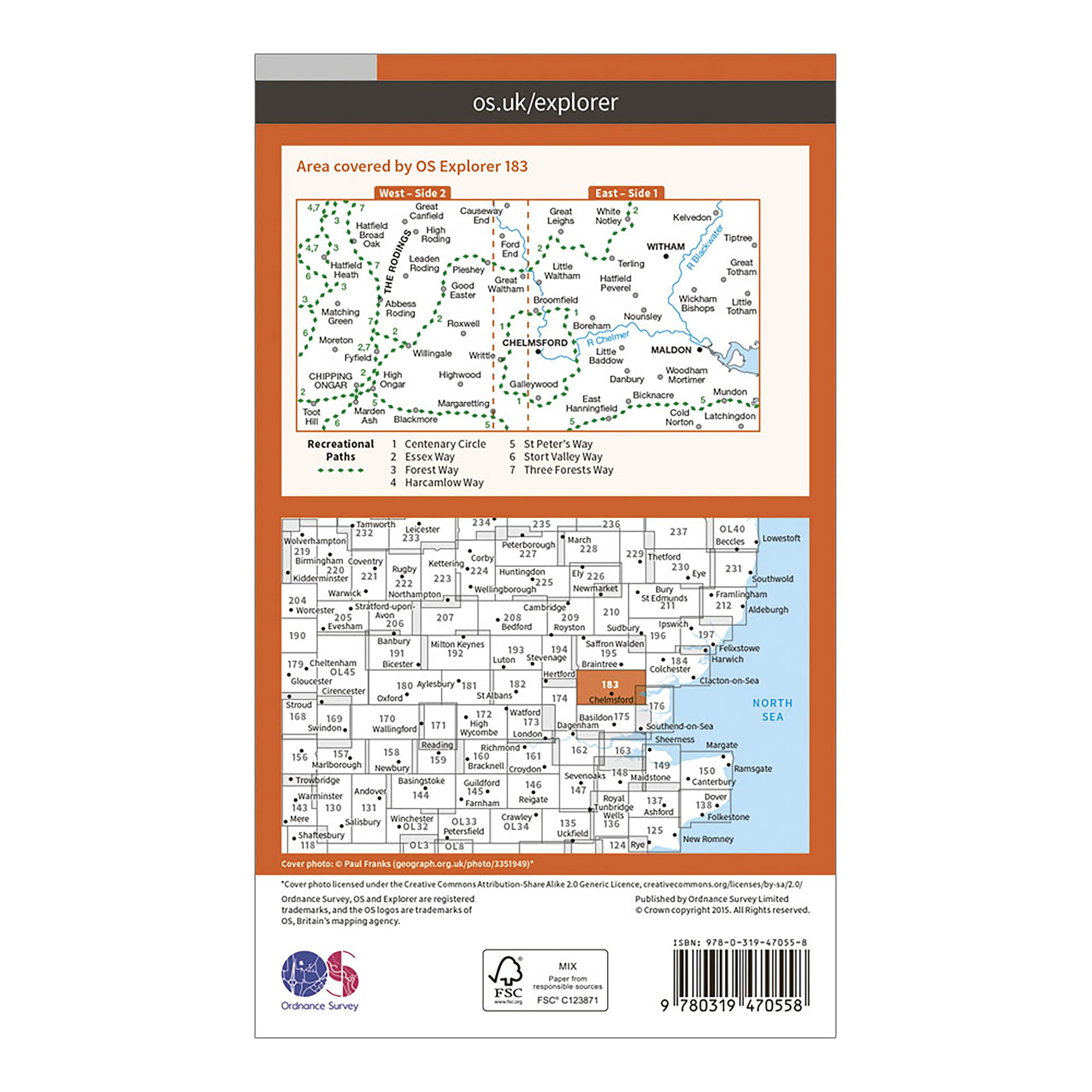Explorer Active 183 Chelmsford & The Rodings Map With Digital Version - Image 2