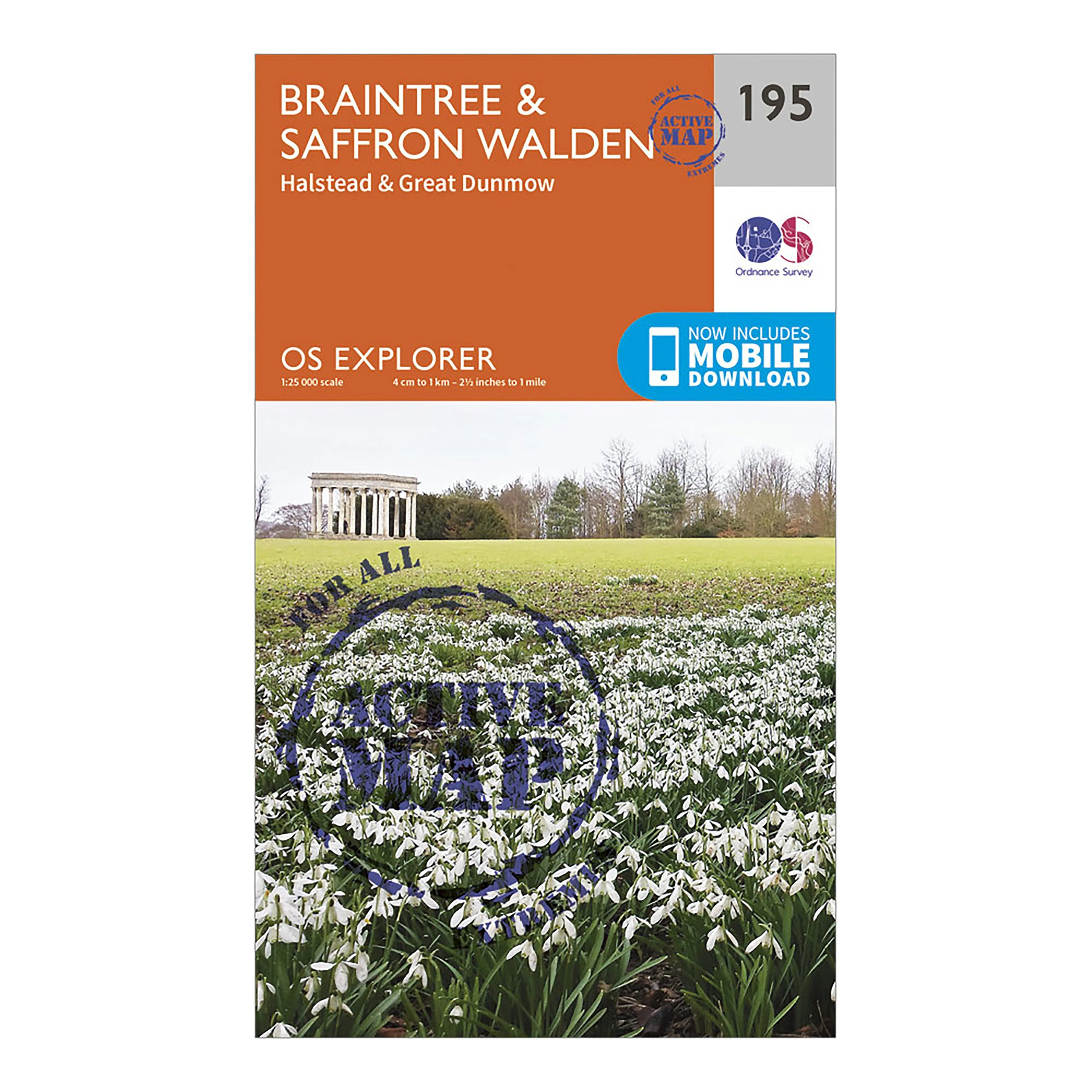 Explorer Active 195 Braintree & Saffron Walden Map With Digital Version