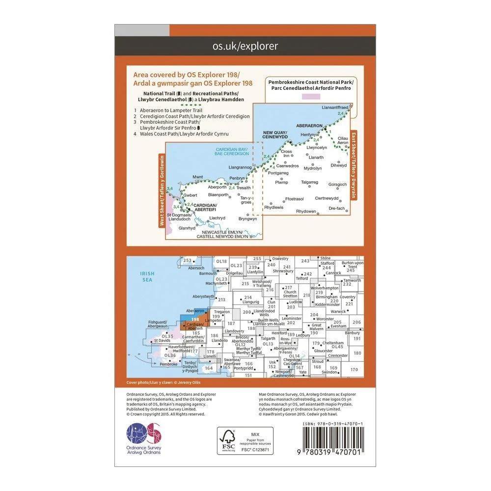 Explorer Active 198 Cardigan & New Quay Map With Digital Version - Image 2
