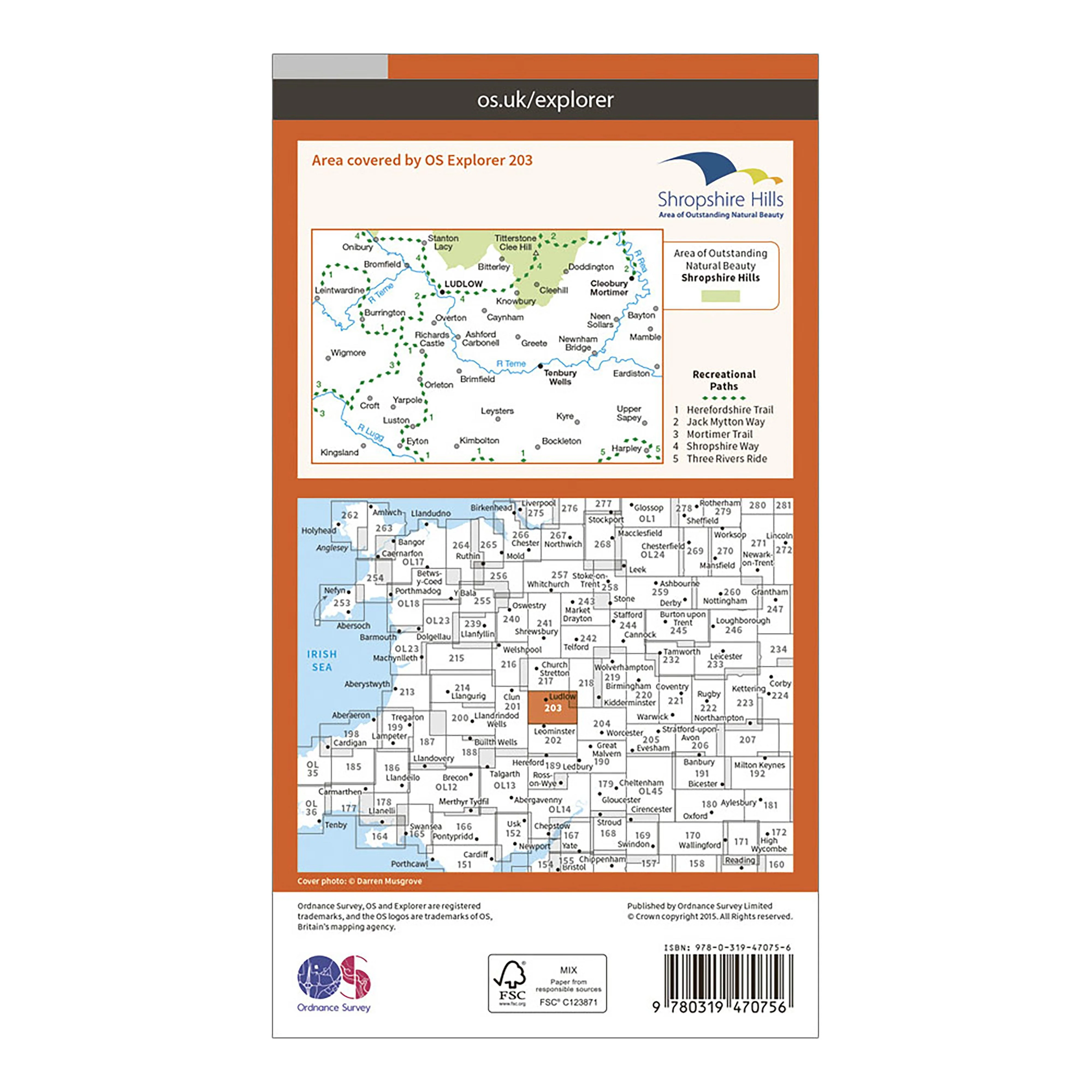 Explorer Active 203 Ludlow, Tenbury Wells & Cleobury Mortimer Map With Digital Version - Image 2