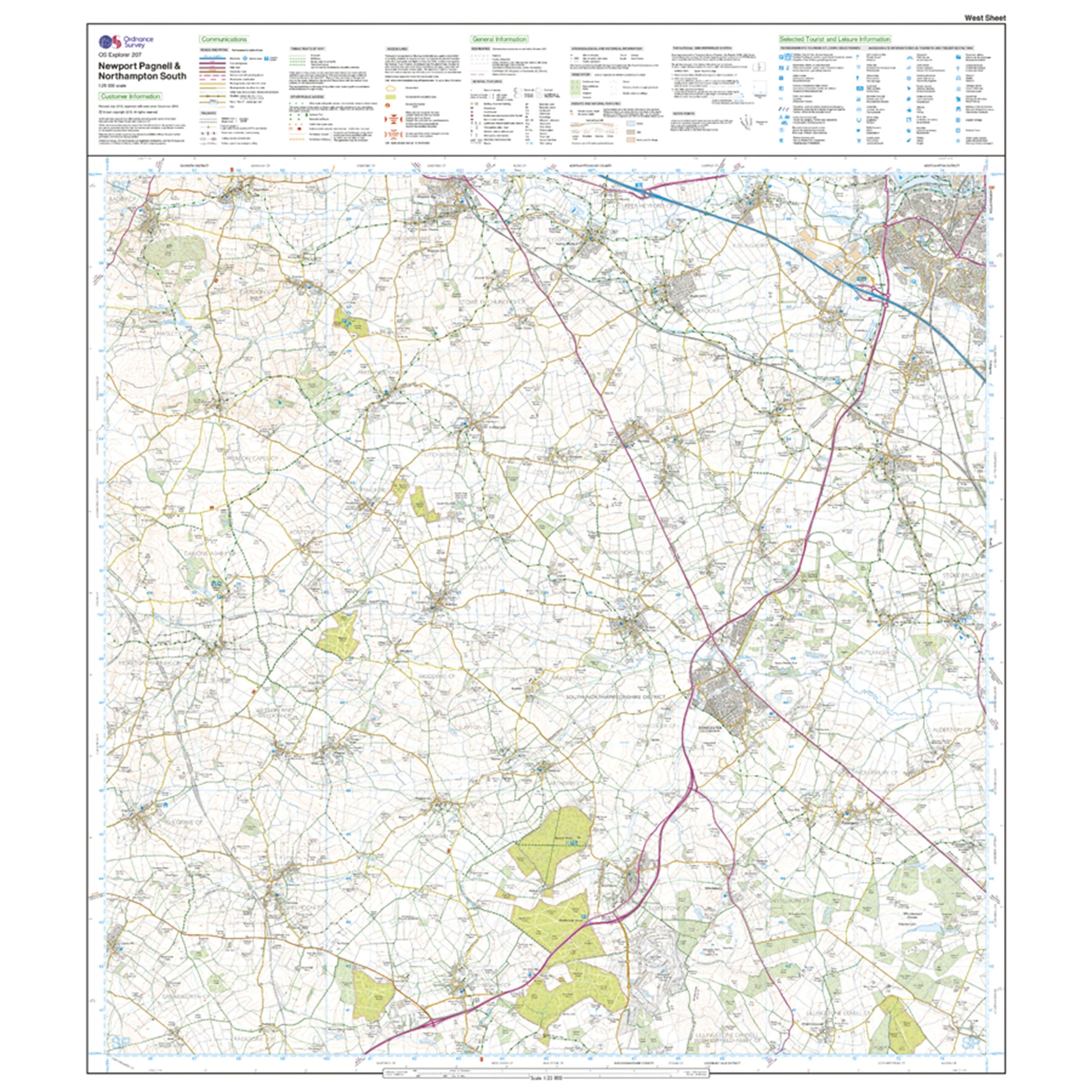 Explorer Active 207 Newport Pagnell & Northampton South Map With Digital Version - Image 4