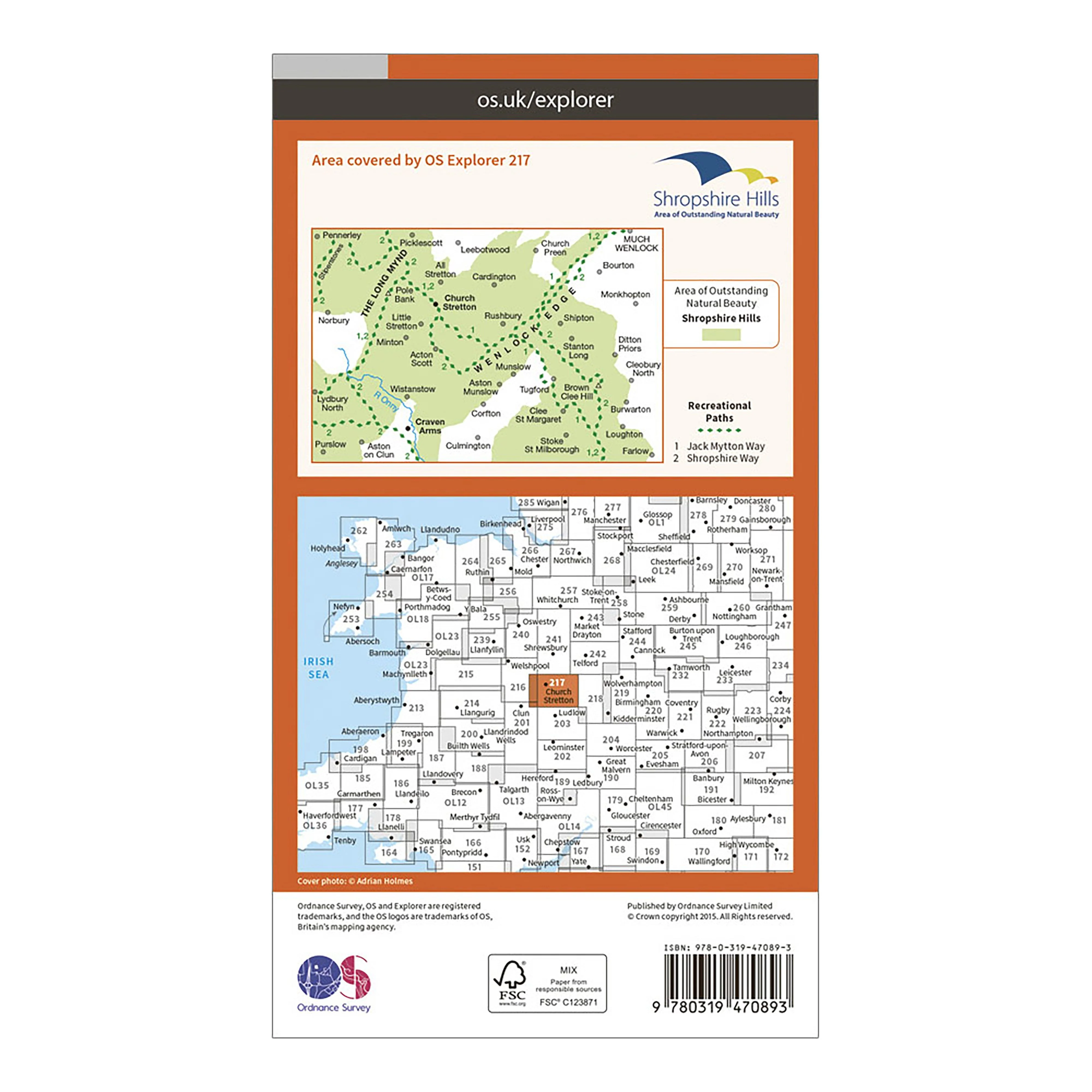 Explorer Active 217 The Long Mynd & Wenlock Edge Map With Digital Version - Image 2