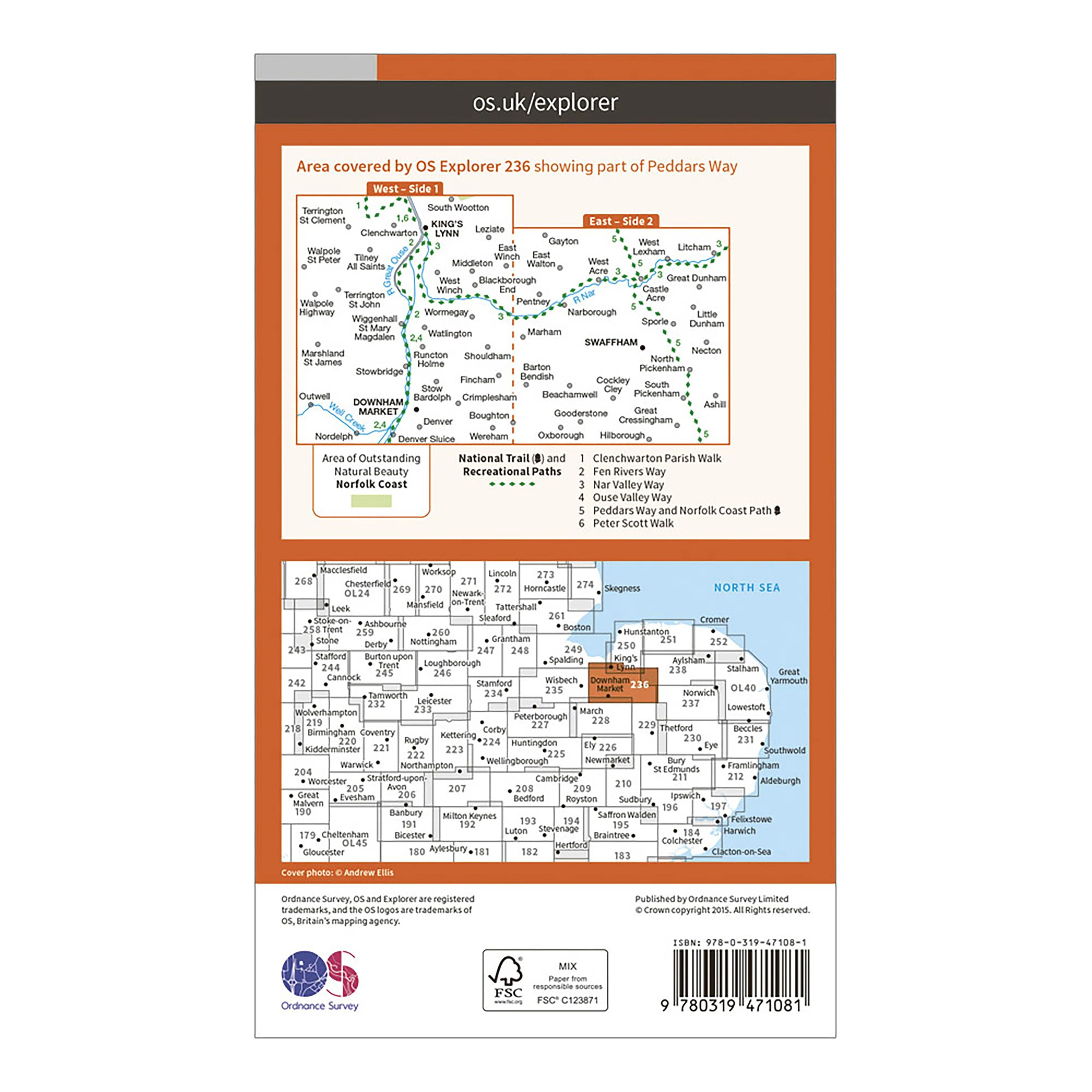 Explorer Active 236 King’s Lynn, Downham Market & Swaffham Map With Digital Version - Image 2