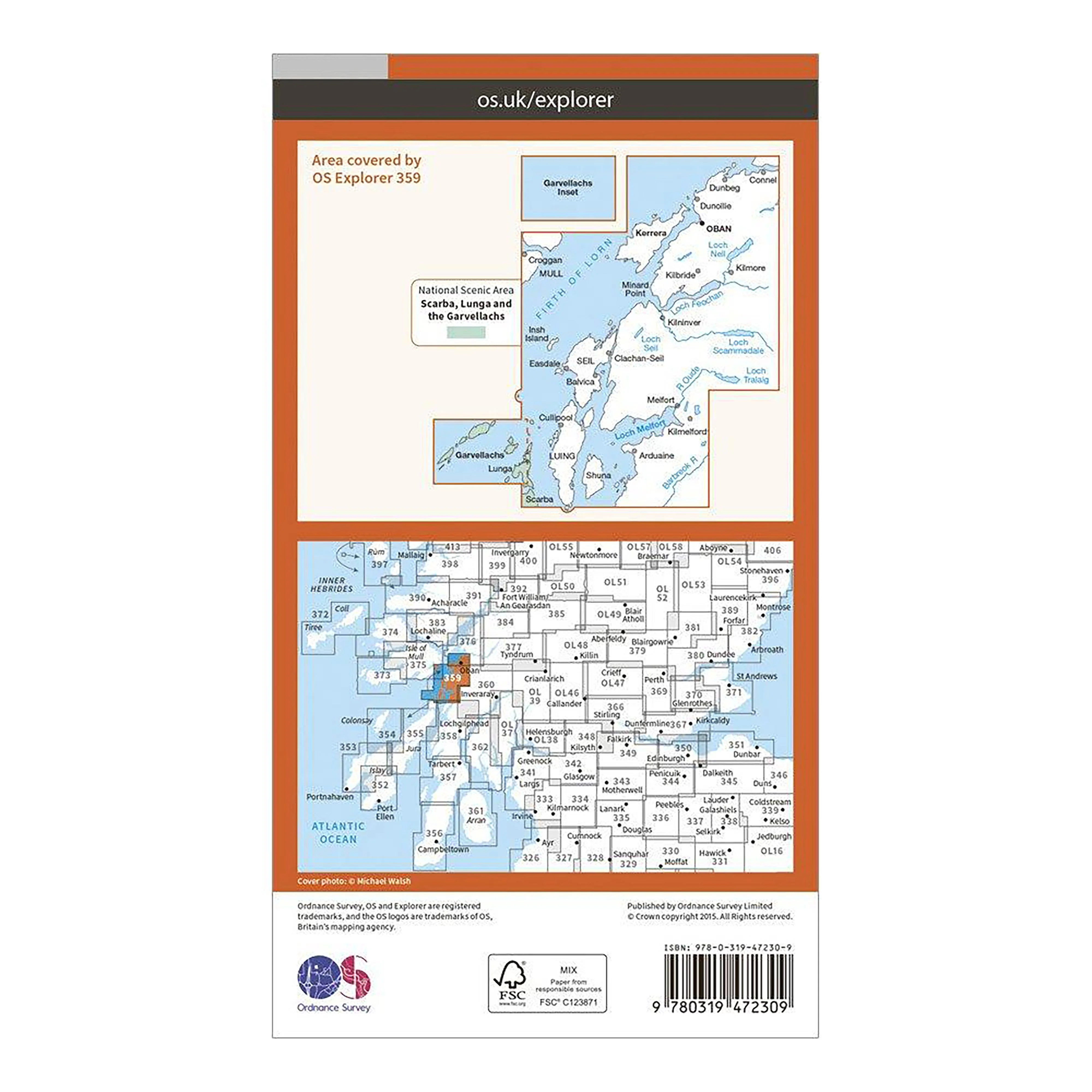 Explorer Active 359 Oban, Kerrera & Loch Melfort Map With Digital Version - Image 2