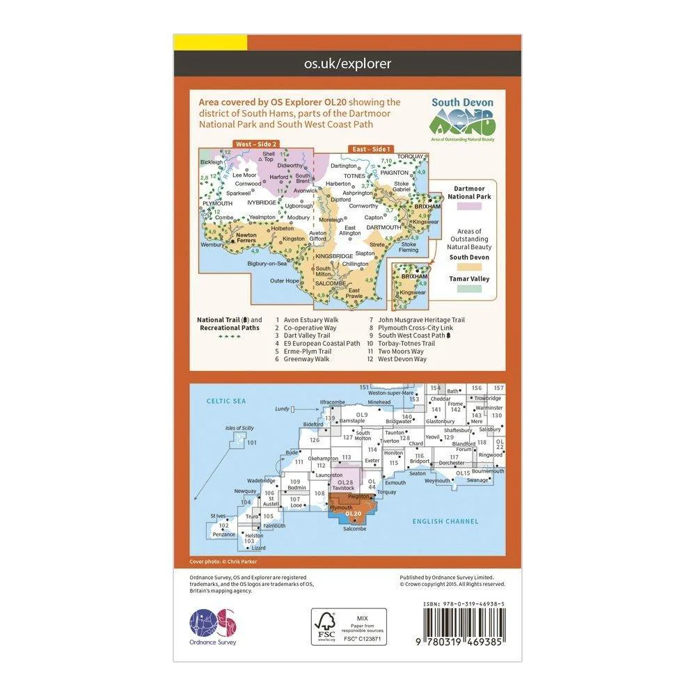 Explorer Active OL20 South Devon Map With Digital Version - Image 2
