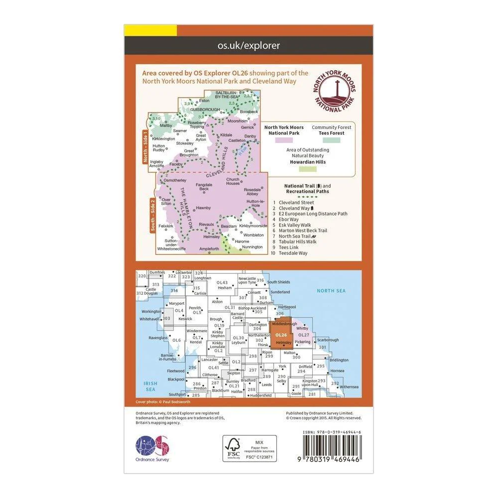 Explorer Active OL26 North York Moors - Western Area Map With Digital Version - Image 2
