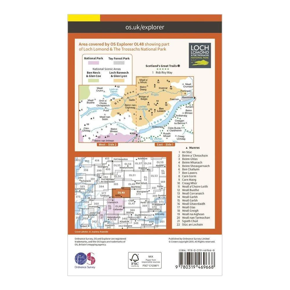 Explorer Active OL48 Ben Lawers & Glen Lyon Map With Digital Version - Image 2