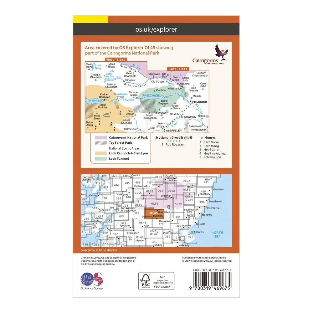 Explorer Active OL49 Pitlochry & Loch Tummel Map With Digital Version - Image 2