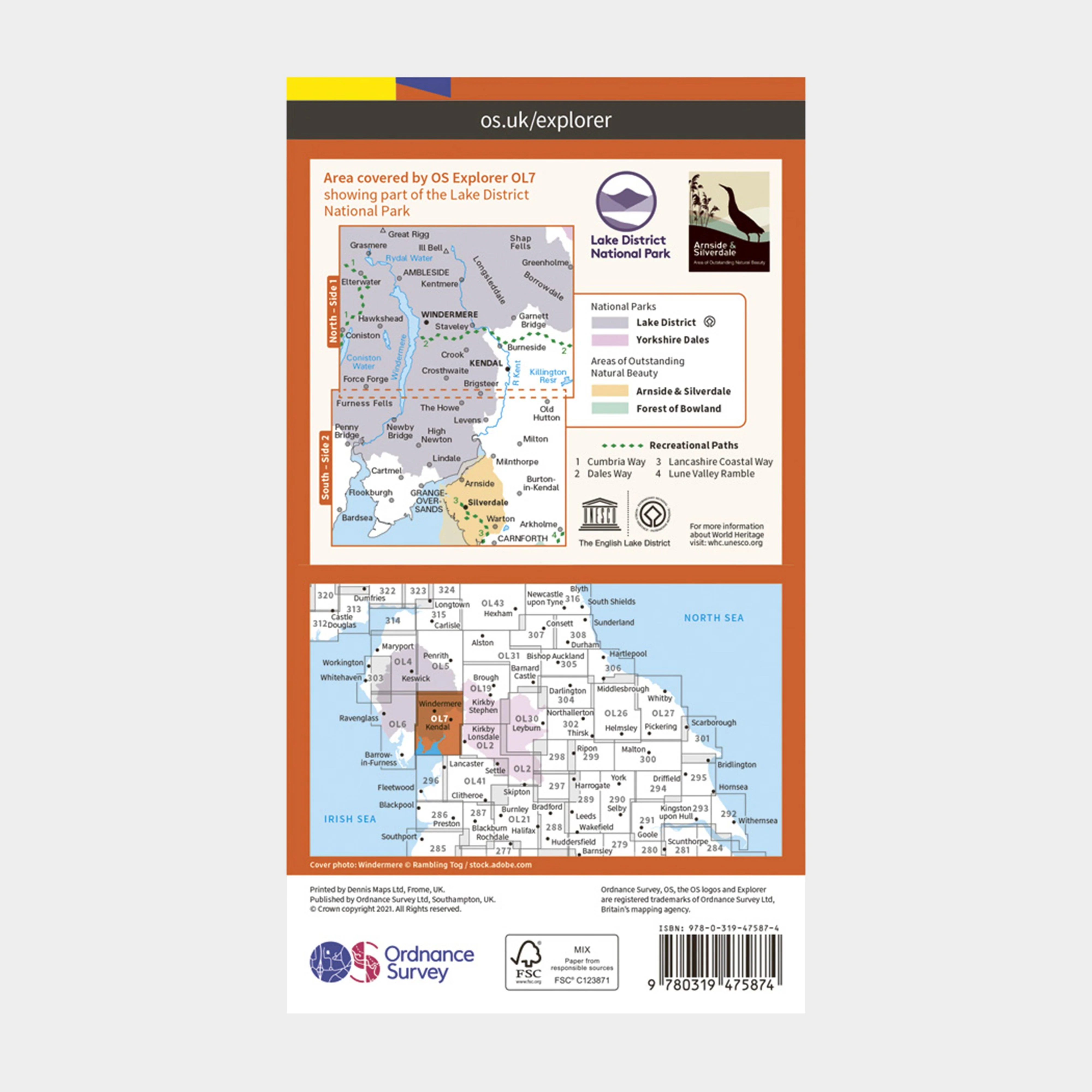 Explorer Active OL7 The English Lakes - South Eastern Area Map With Digital Version - Image 2