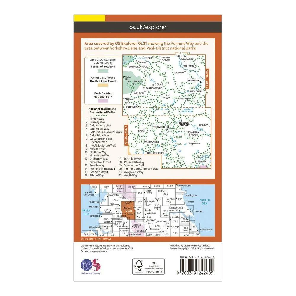 Explorer OL21 South Pennines Map With Digital Version - Image 2