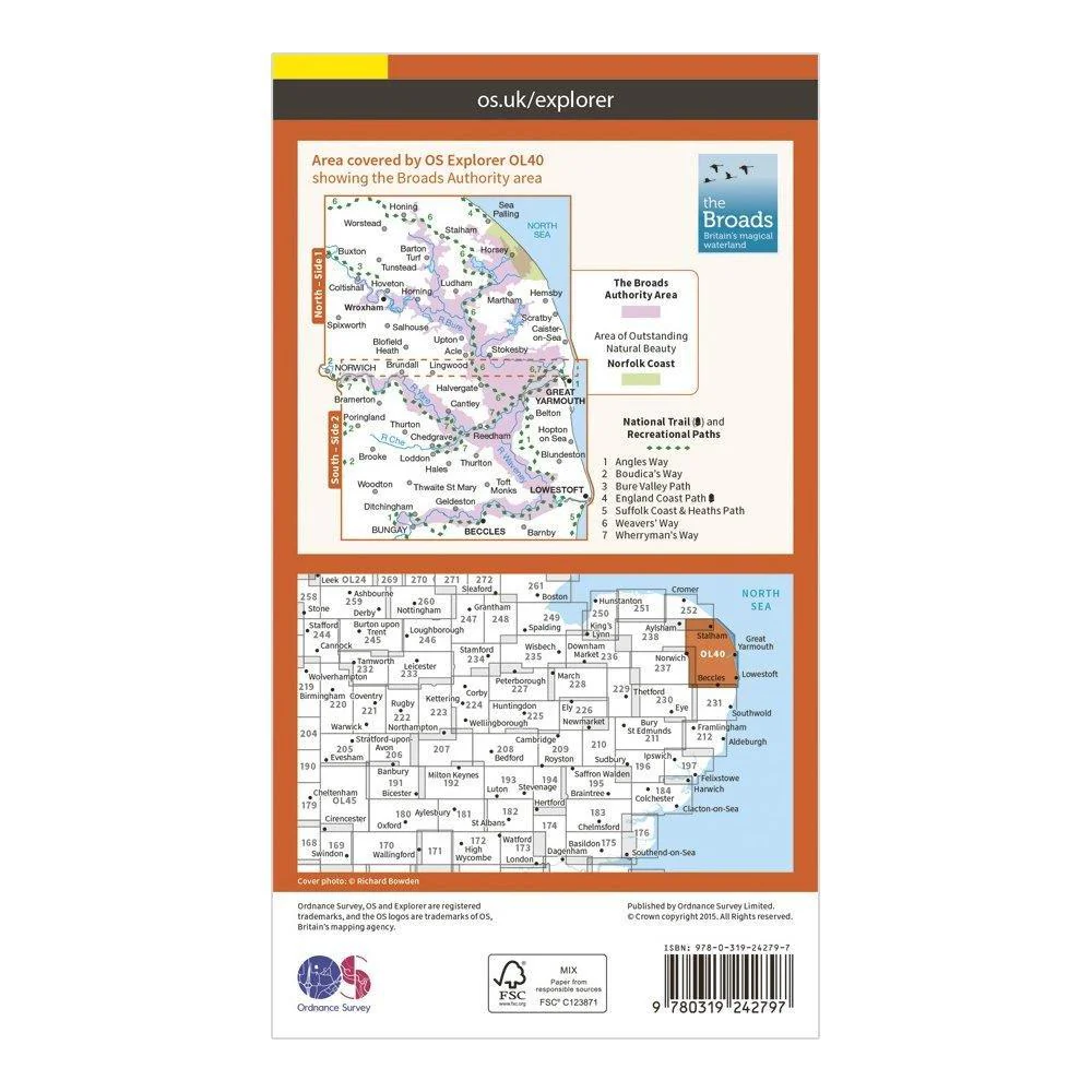 Explorer OL40 The Broads Map With Digital Version - Image 2